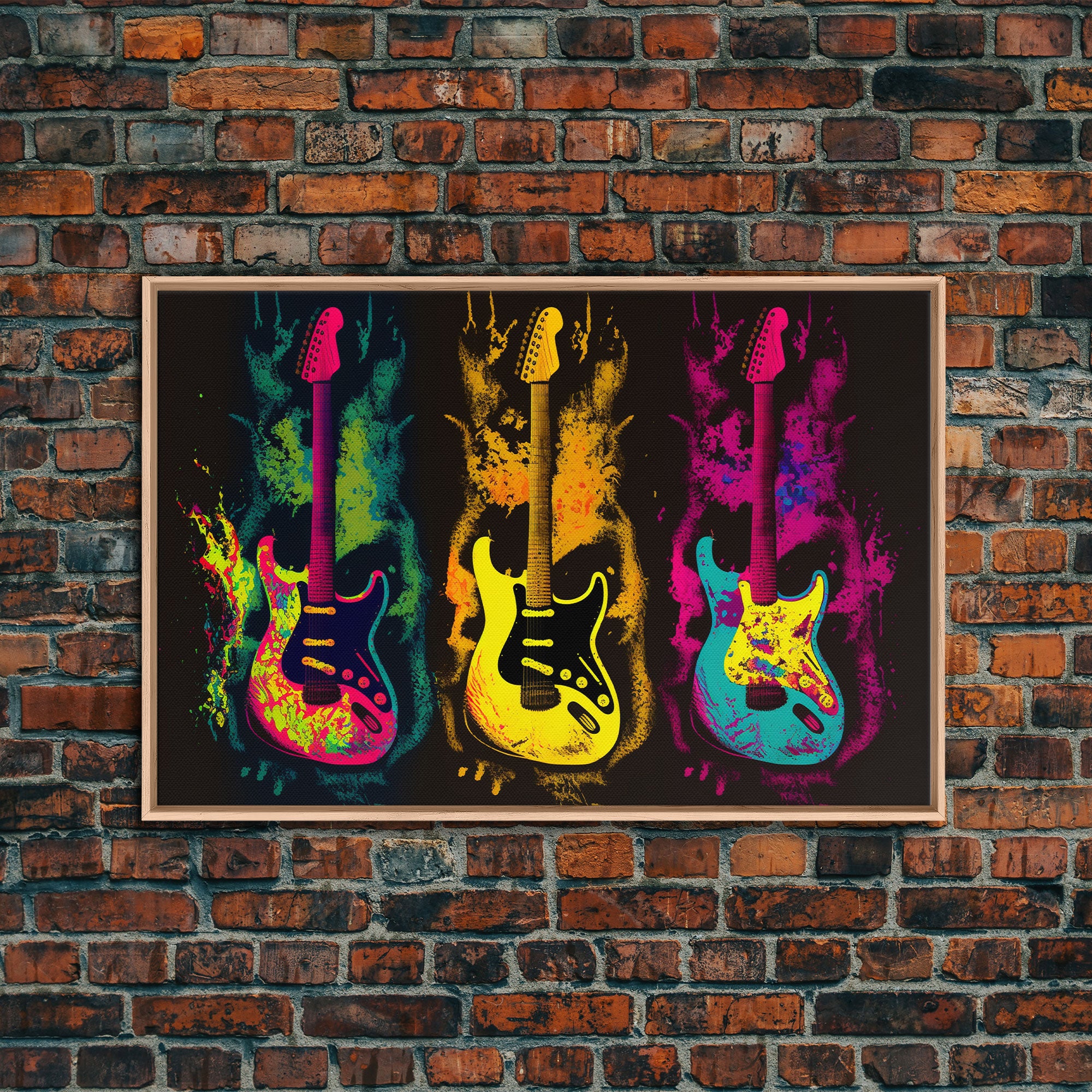 Psychedelic Electric Guitar Graffiti Pop Art, Instrument Drawings