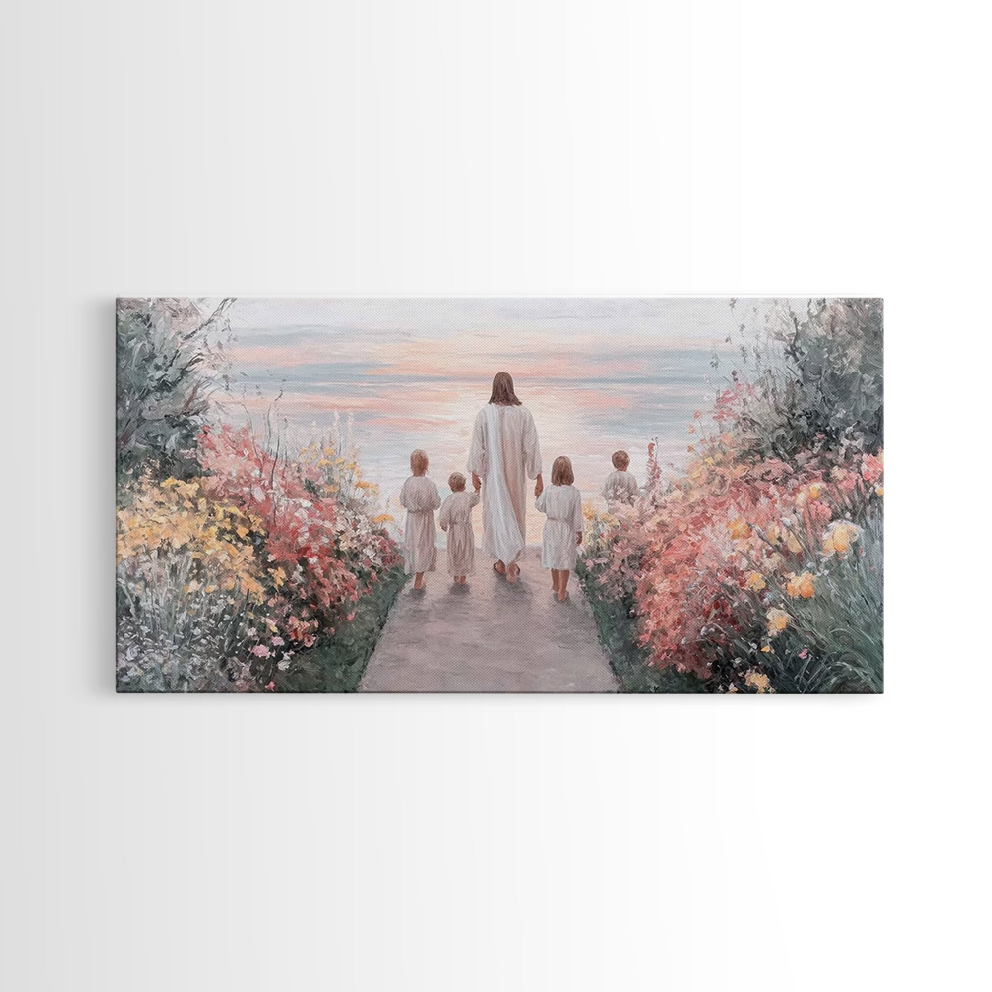 Path Of Peace, Framed Canvas Print, Jesus Painting, Christian Wall Art ...