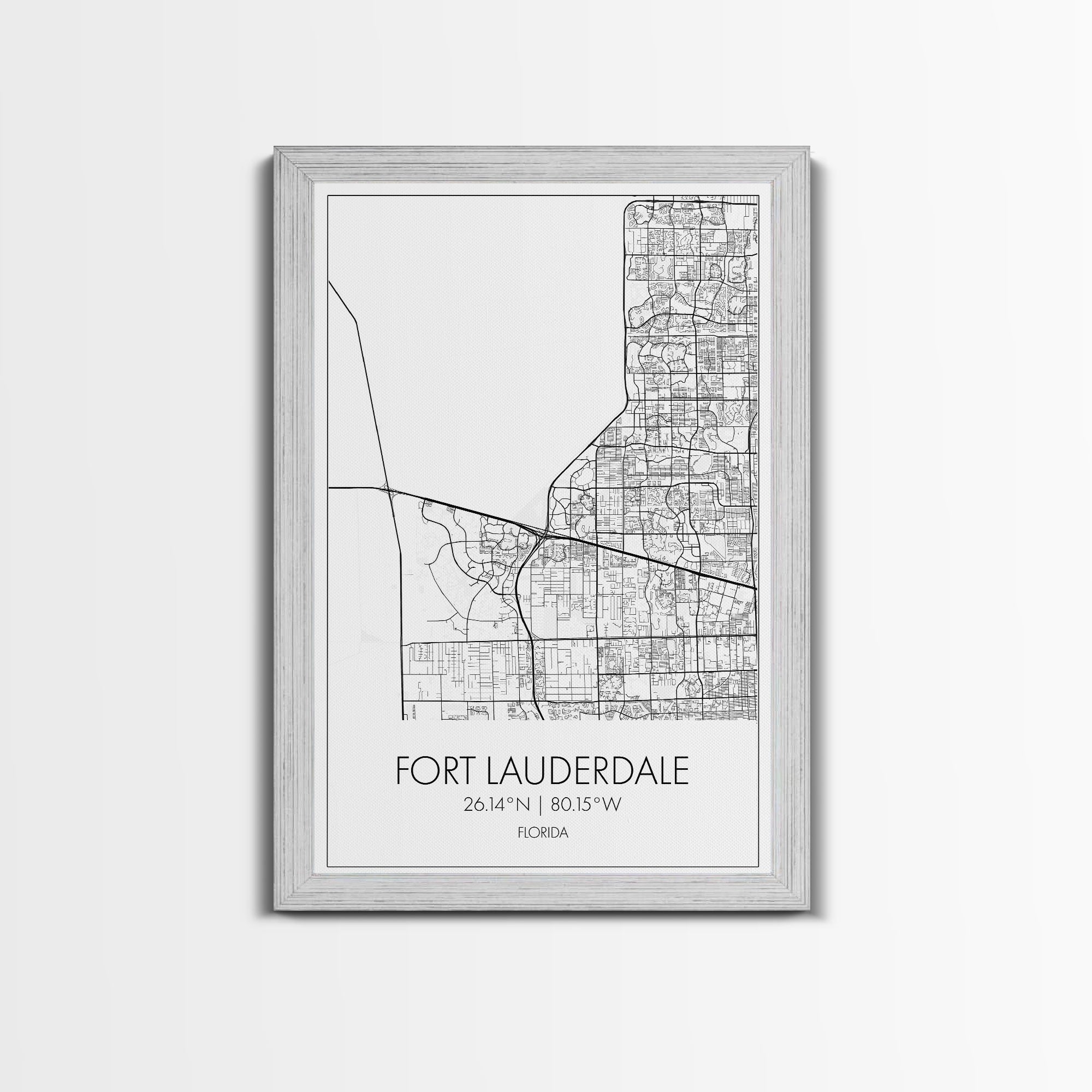 Fort Lauderdale Street Map, California Map, City Map Art, Minimalist Art, Wall Art, Canvas Print, Travel Art, Game Room Décor, Travel Gifts