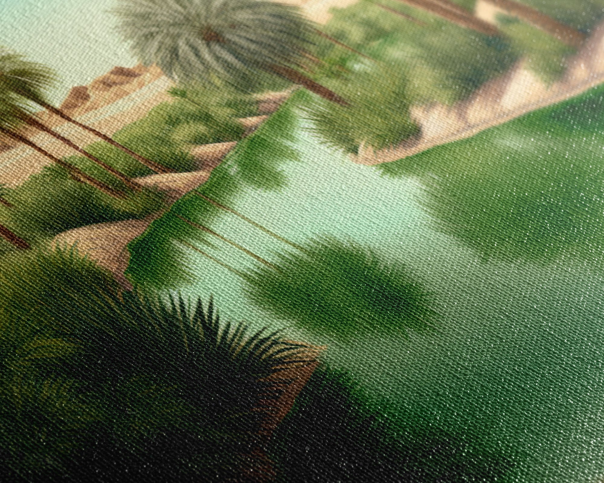 Desert Oasis Watercolor Landscape Canvas Print - Perfect for Living Room, Bedroom, Panoramic Extra Wide Format Art