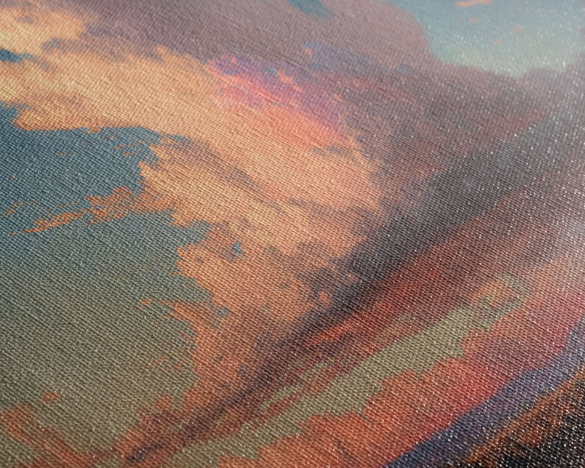 Panoramic Framed Canvas Texas Prairie Sunset Wall Art, Living Room, Bedroom Decor, Sunset Art, Watercolor Painting, Original Artwork
