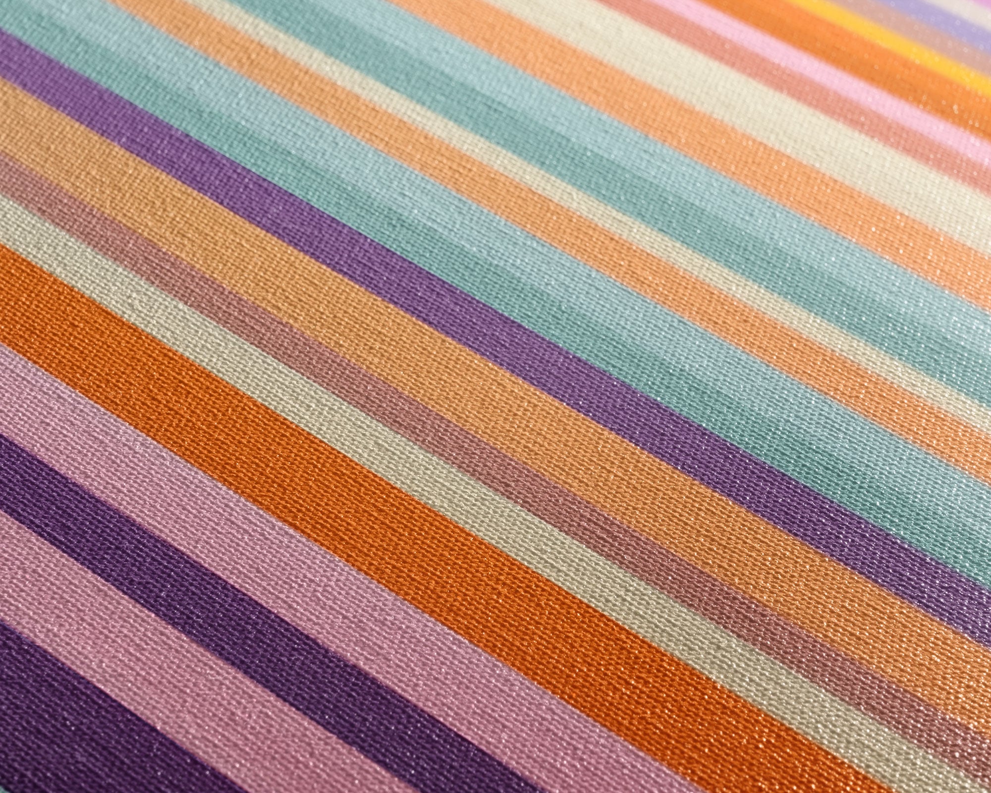 Line Art - Bright Colors - Vertical Stripes - Mid Century Modern Artwork - Large Framed Panoramic Canvas- Abstract Geometric Wall Decor