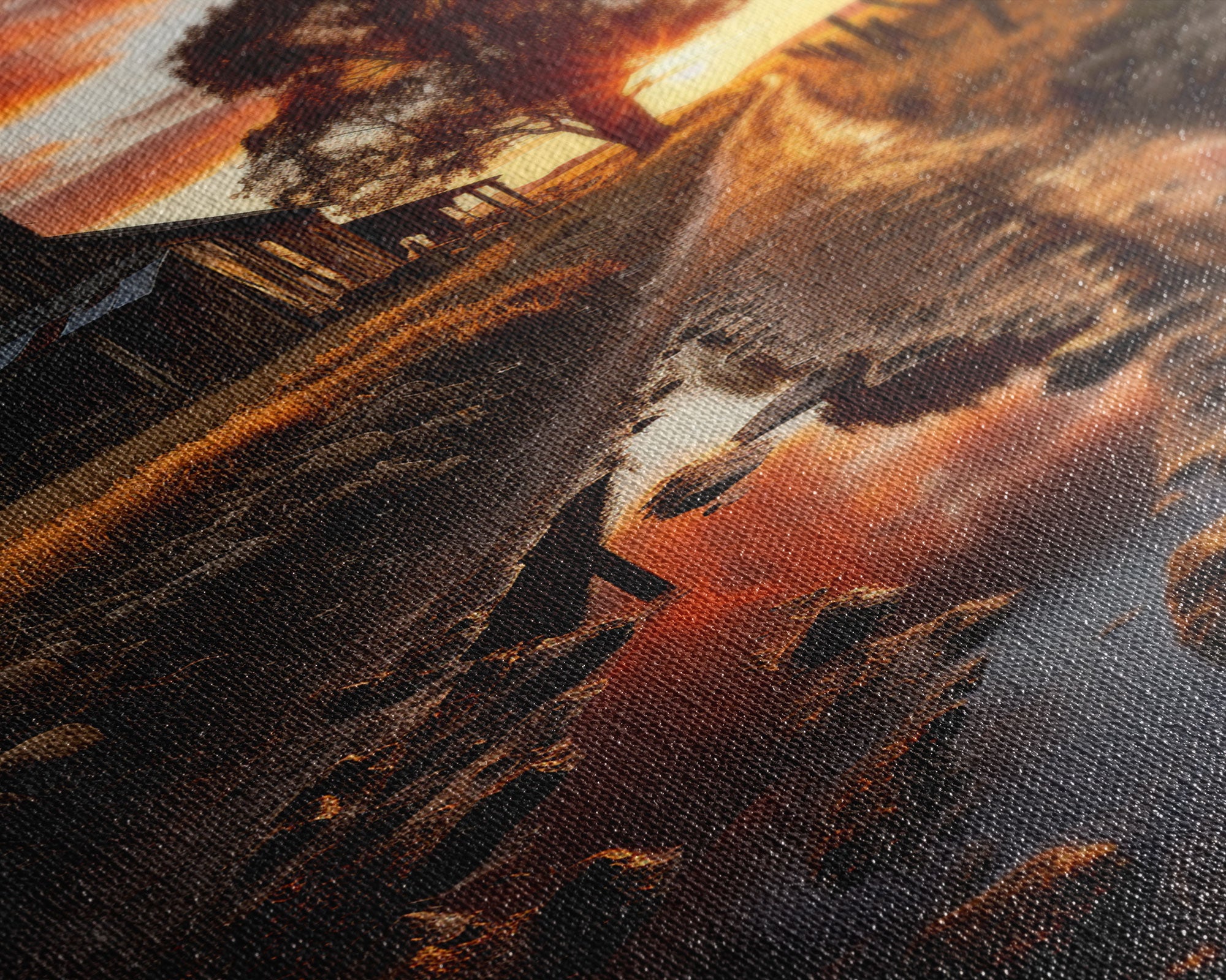 Country Lane Sunset Canvas Print, Country Roads, Dirt Road Art, Primitive Decor