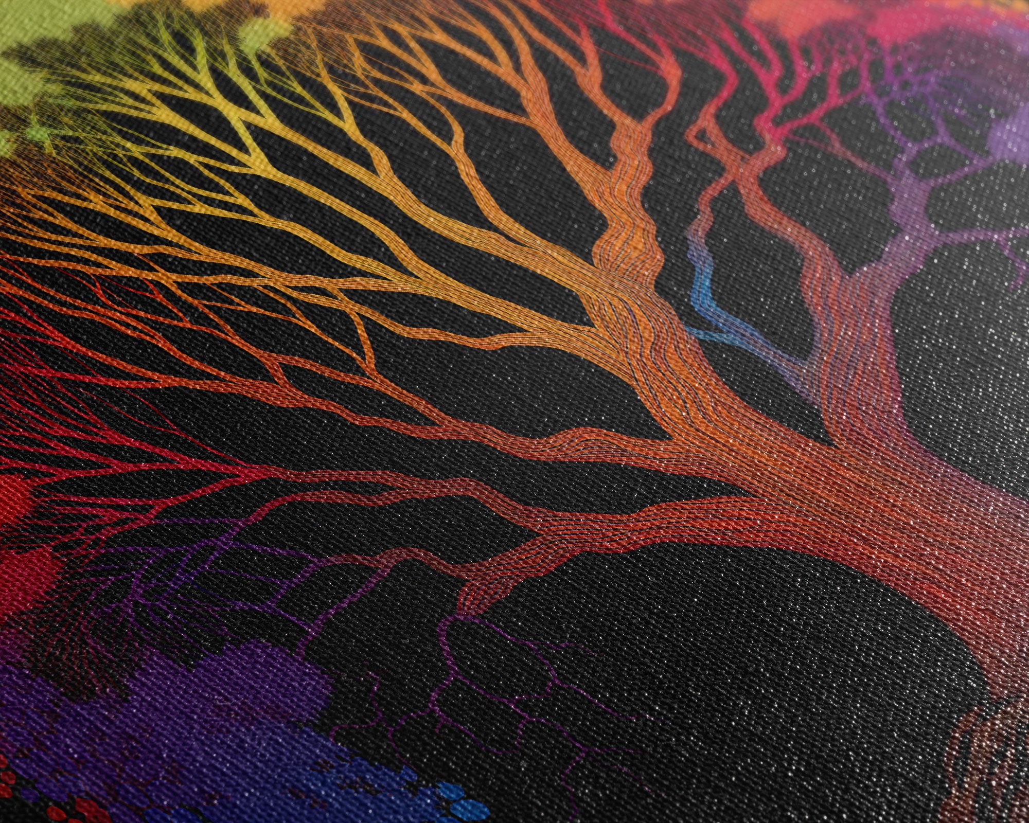 Rainbow Tree of Life, Framed Canvas Print