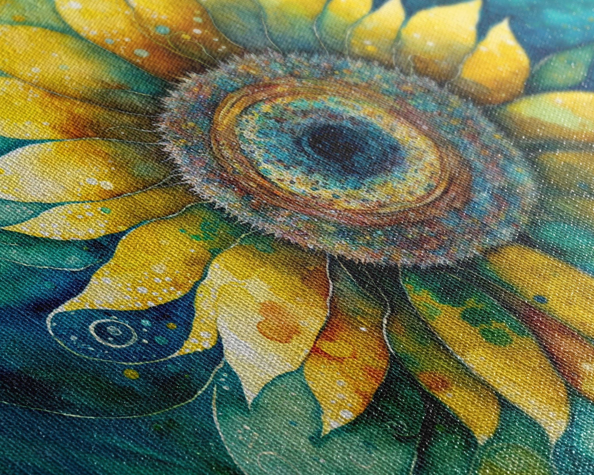 Watercolor of a Sunflower, Framed Canvas Print, Framed Art, Lowkey Farmhouse Wall Art, Living Room Decor, Living Room painting