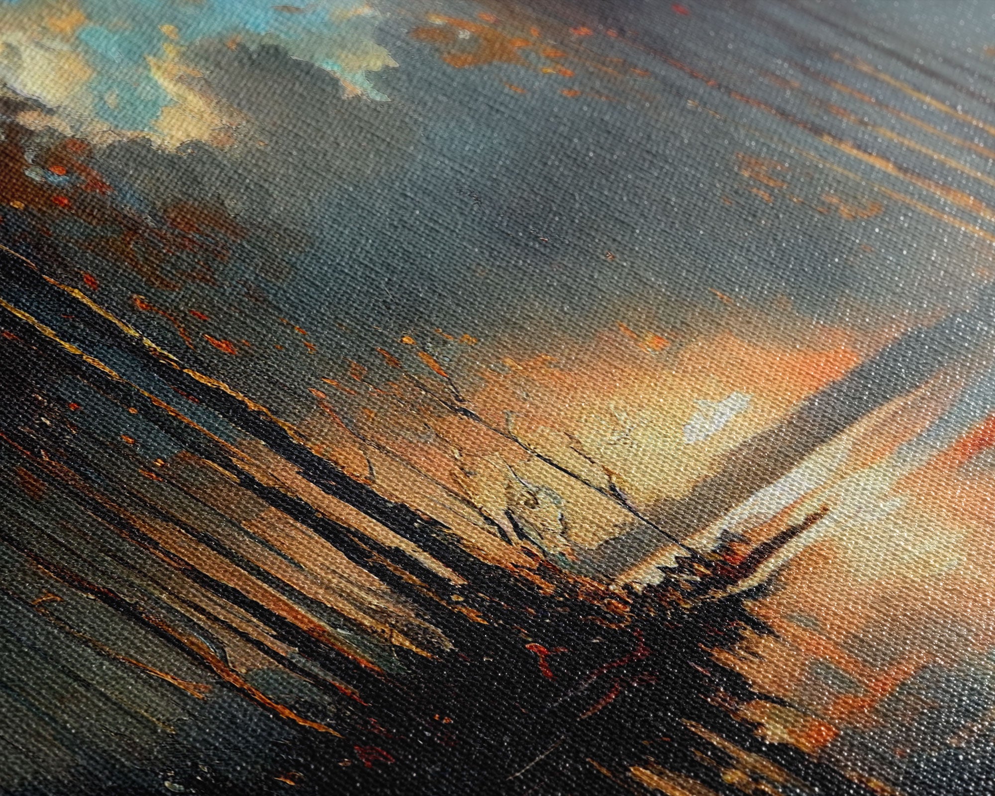 Moody Landscape Painting, Canvas Print, Framed Wall Art, Wall Decor, Vintage Style Art, Vintage Wall Art, Antique Reproduction Art