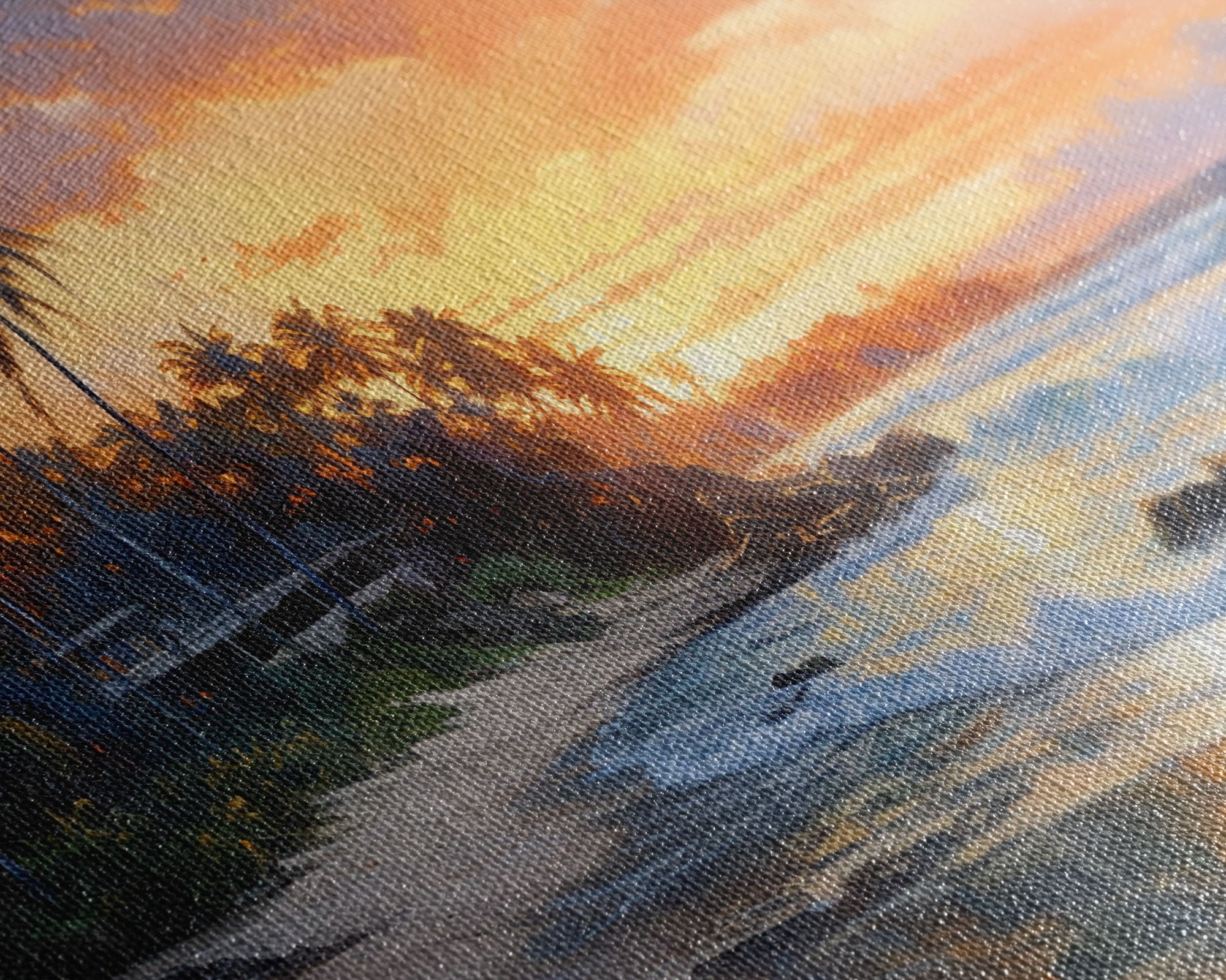 The Beach At Sunset, Tropical Art, Green Wall Art, Boho Home Decor, New Home Gifts, Farmhouse Decor, Midcentury, Beachhouse Art, Travel Art
