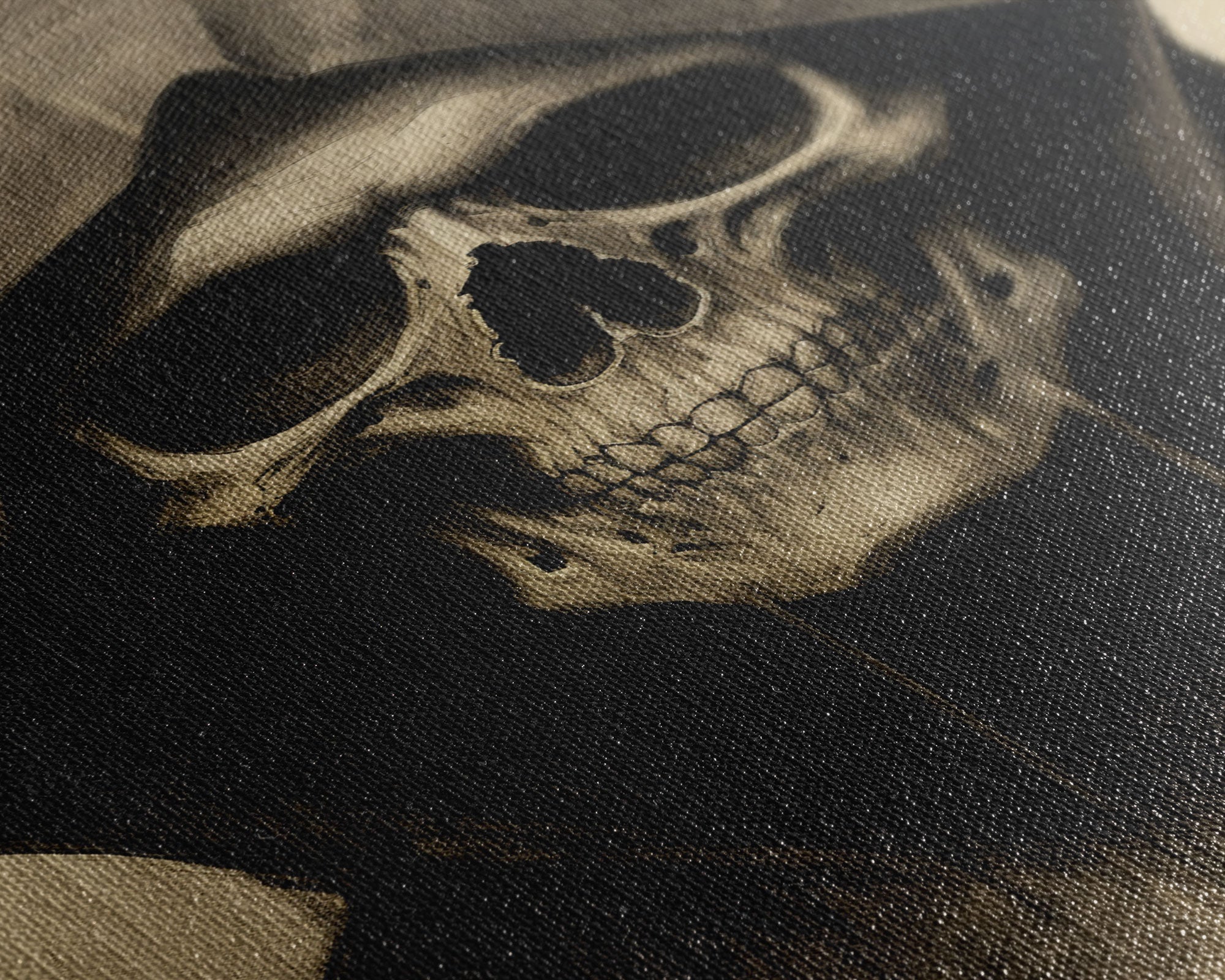 Skull Decor, Charcoal Drawing, Gothic Home Decor, Canvas Print, Wall Art, Vertical Art, Skull Gift, Human Skull Decor, Modern Art Prints