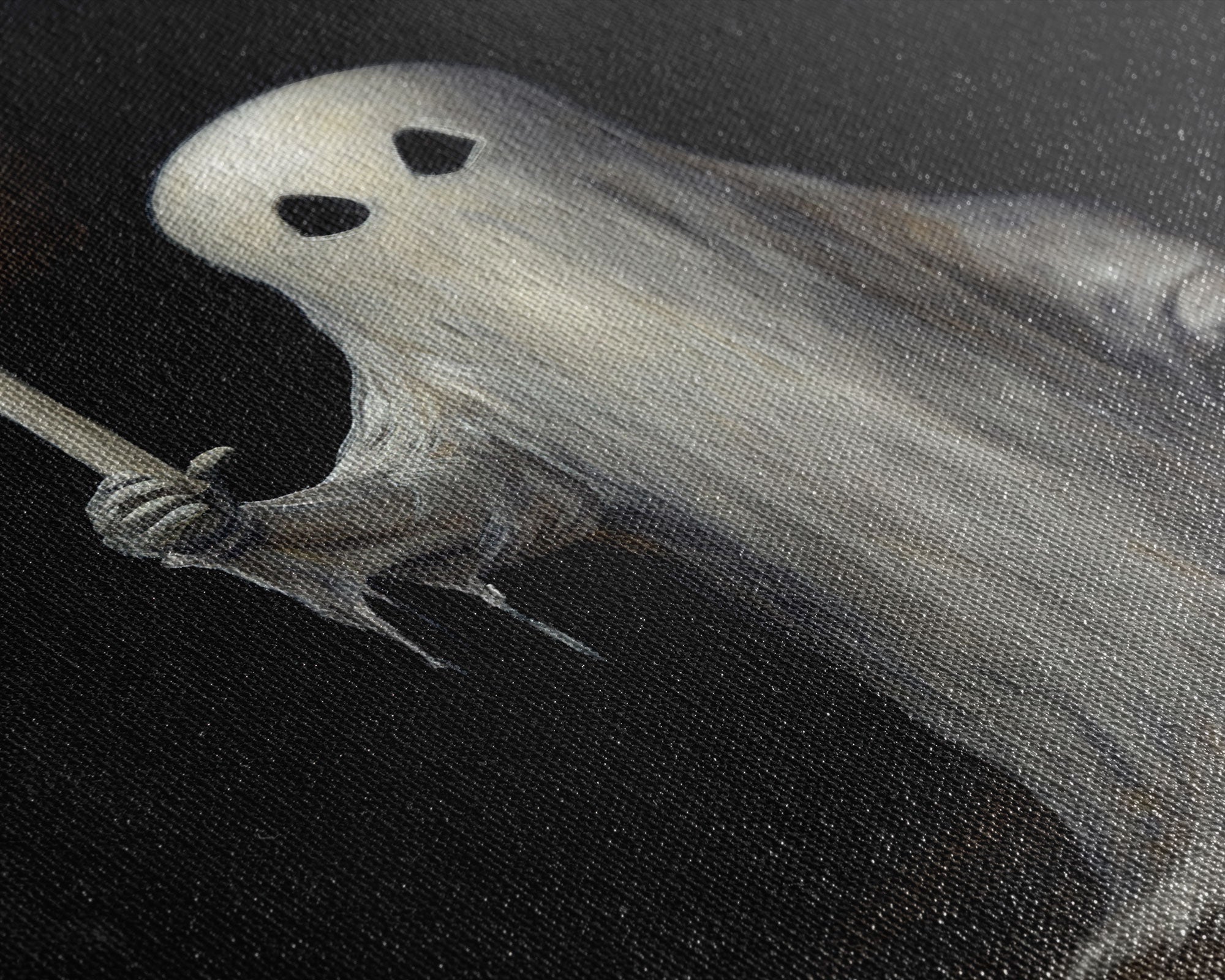 Spooky Halloween Ghost Holding a Candle, Vintage Canvas Print, Canvas Art, Dark Academia, Haunting Ghost, Halloween Decor, Halloween Art