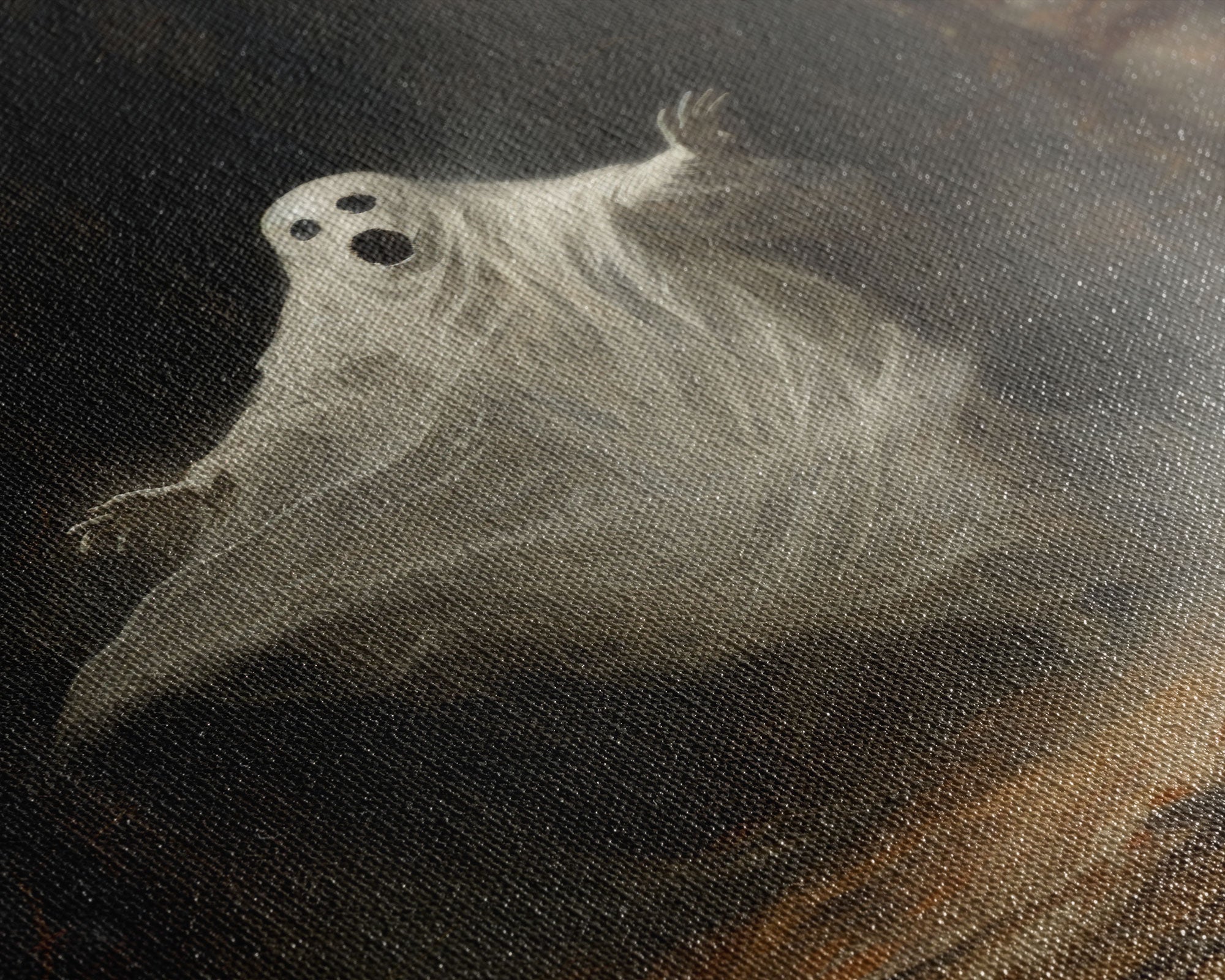 Ghost Dancing In A Haunted Forest, Vintage Canvas, Framed Canvas, Art Canvas Print, Dark Academia, Haunting Ghost, Halloween Decoration