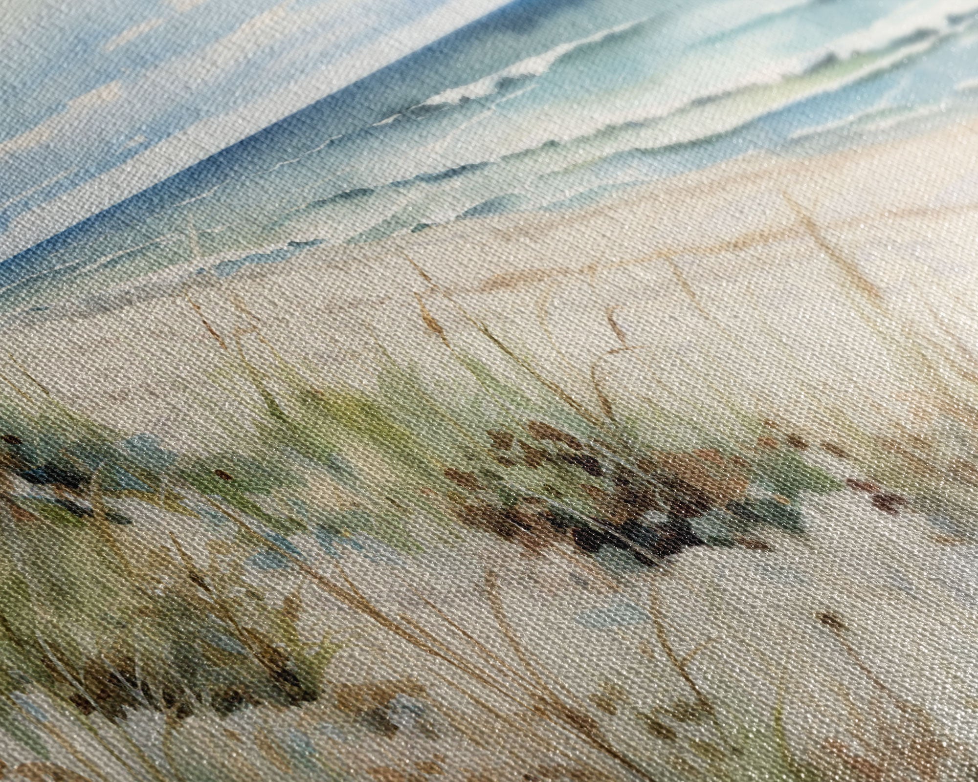 Abstract Coastal Painting Canvas Print Wall Art Vintage Beach Print Girly Apartment Decor Seascape Print, 3 Piece Wall Art, Boho Decor