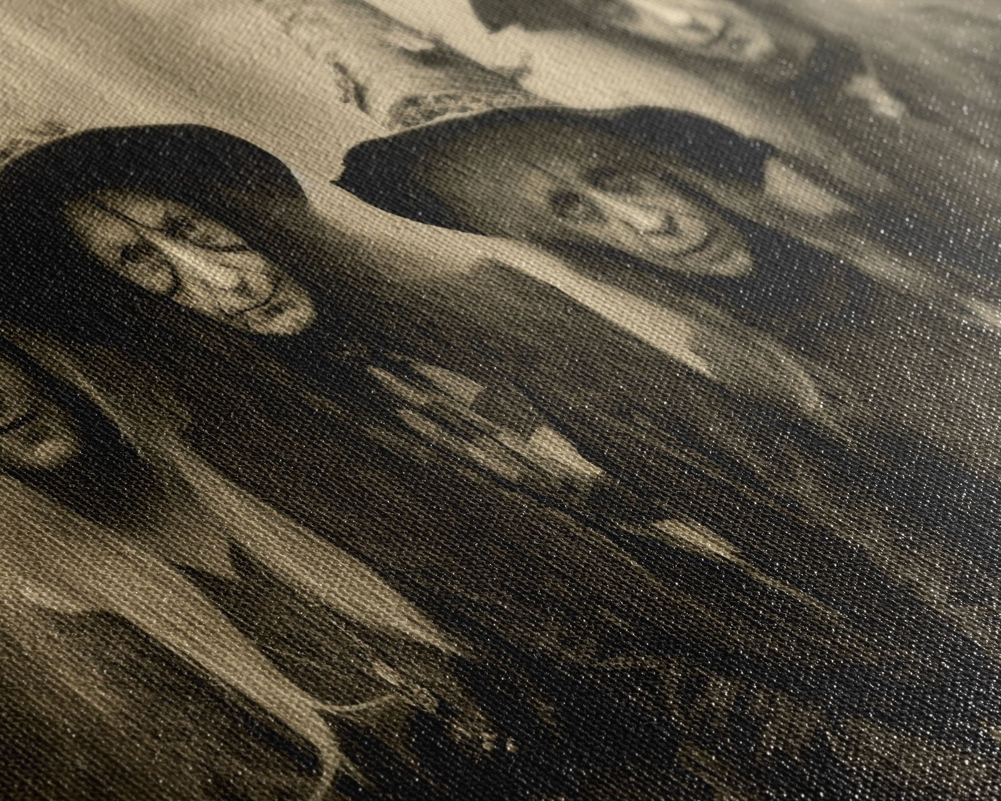 The Coven, Witch Art, Witch Decor, Creepy Halloween Decor, Framed Canvas Print, Vintage Tintype Photo Art, Halloween Art Print