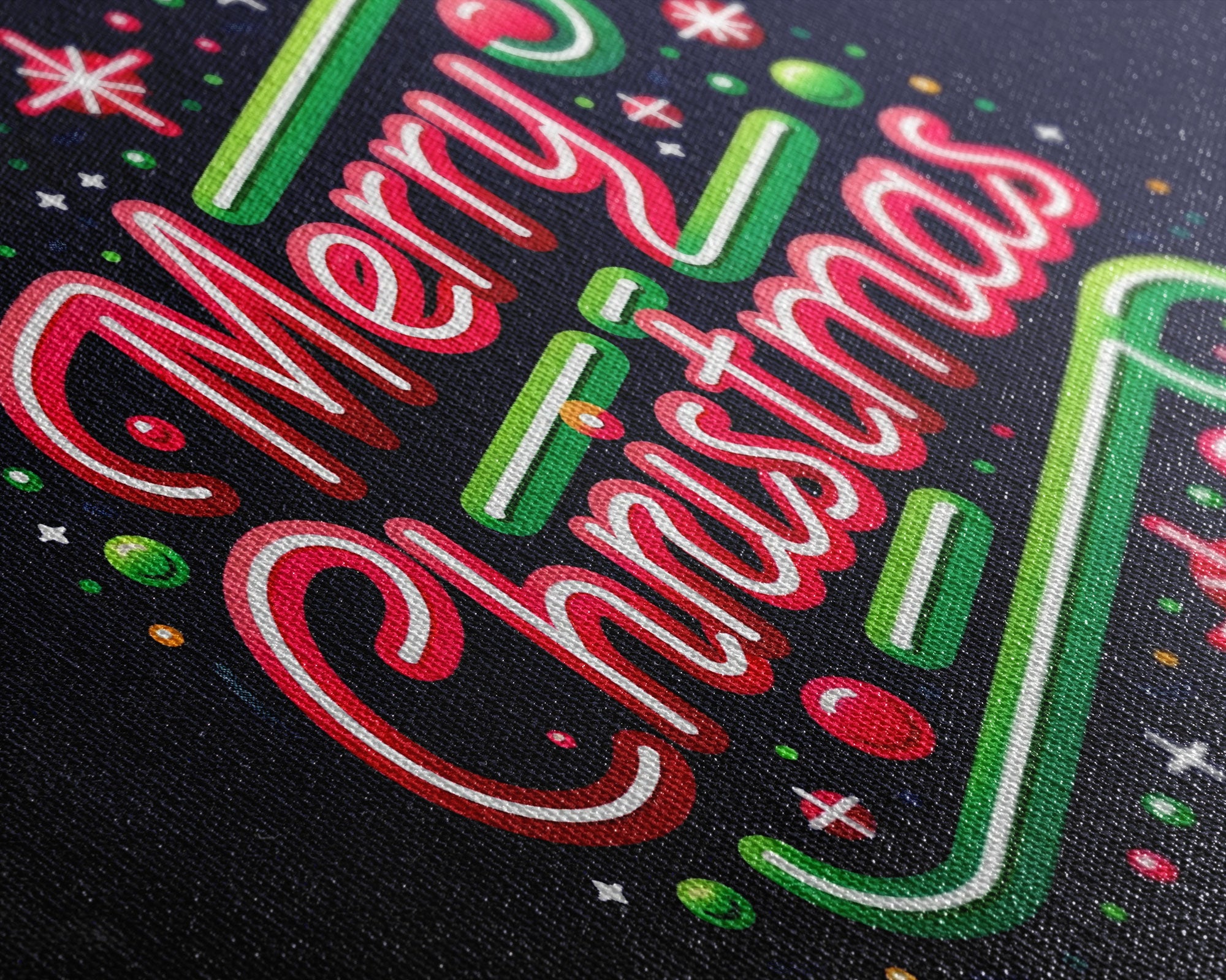 Merry Christmas Sign - Christmas Decor - Framed Canvas Print Sign - Canvas Sign - Xmas Decor - Holiday Decor