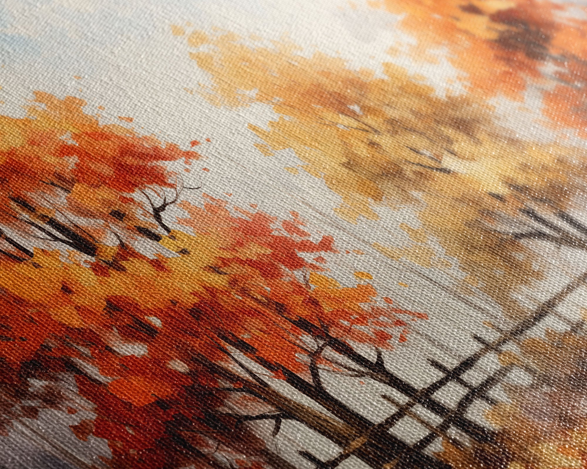Autumn Leaves - Fall Color Change Of The Leaves - Wood Framed Canvas Print - Rustic Farmhouse Fall Decor - Hawthorn Aspen / Dogwood Autumn