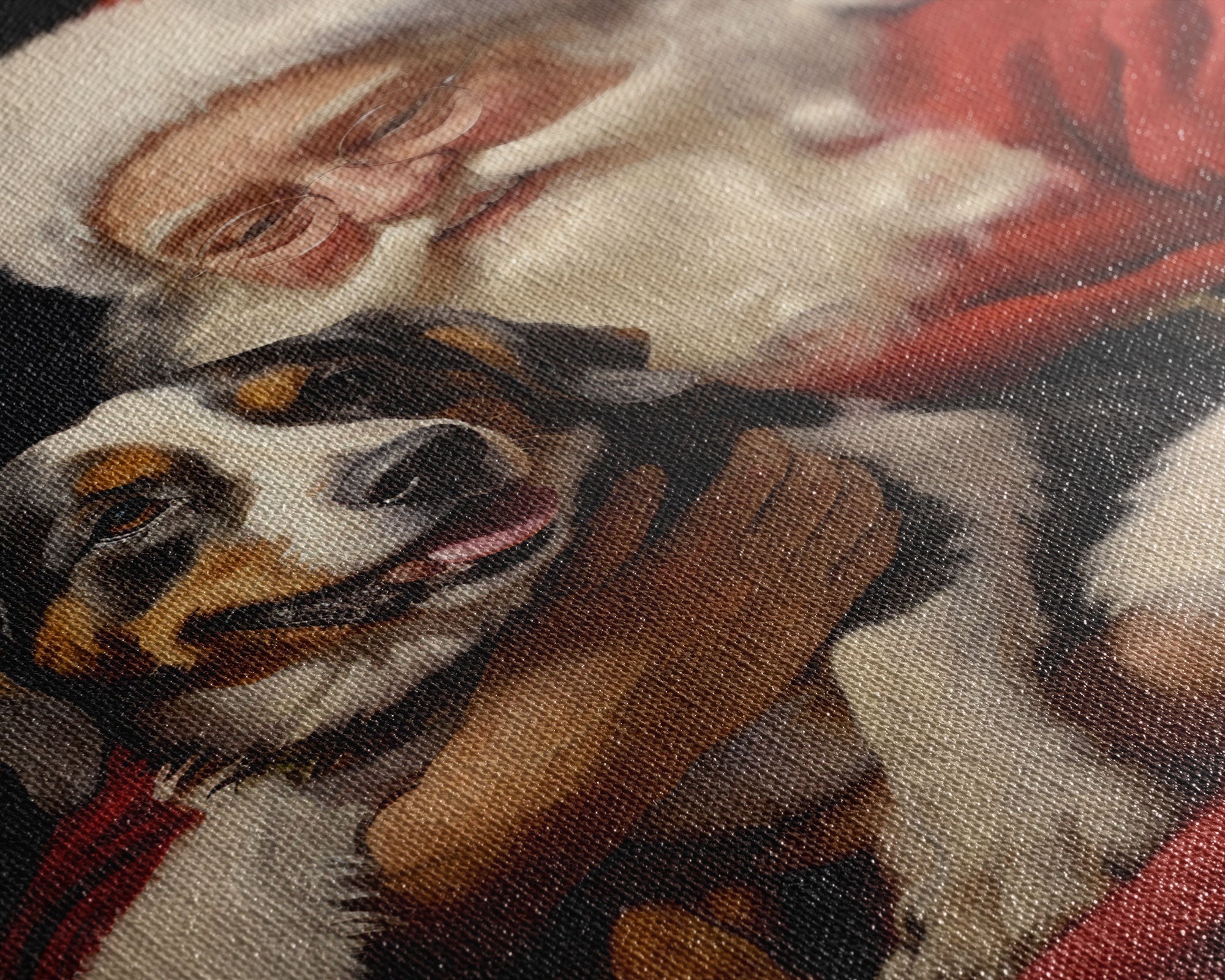 Santa Claus And His Beagle, Christmas Wall Art, Dog Gift, Christmas Dog, Winter Wall Art, Santa Decor, Santa Art Print, Cute Dog Print