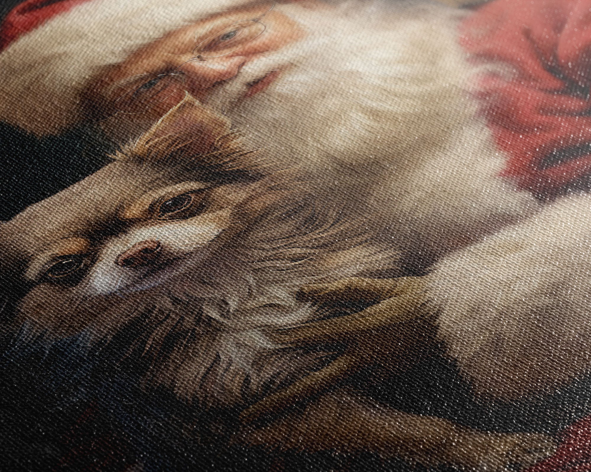 Santa Claus And His Chihuahua, Christmas Wall Art, Christmas Dog, Winter Wall Art, Santa Decor, Santa Art Print, Farmhouse Christmas