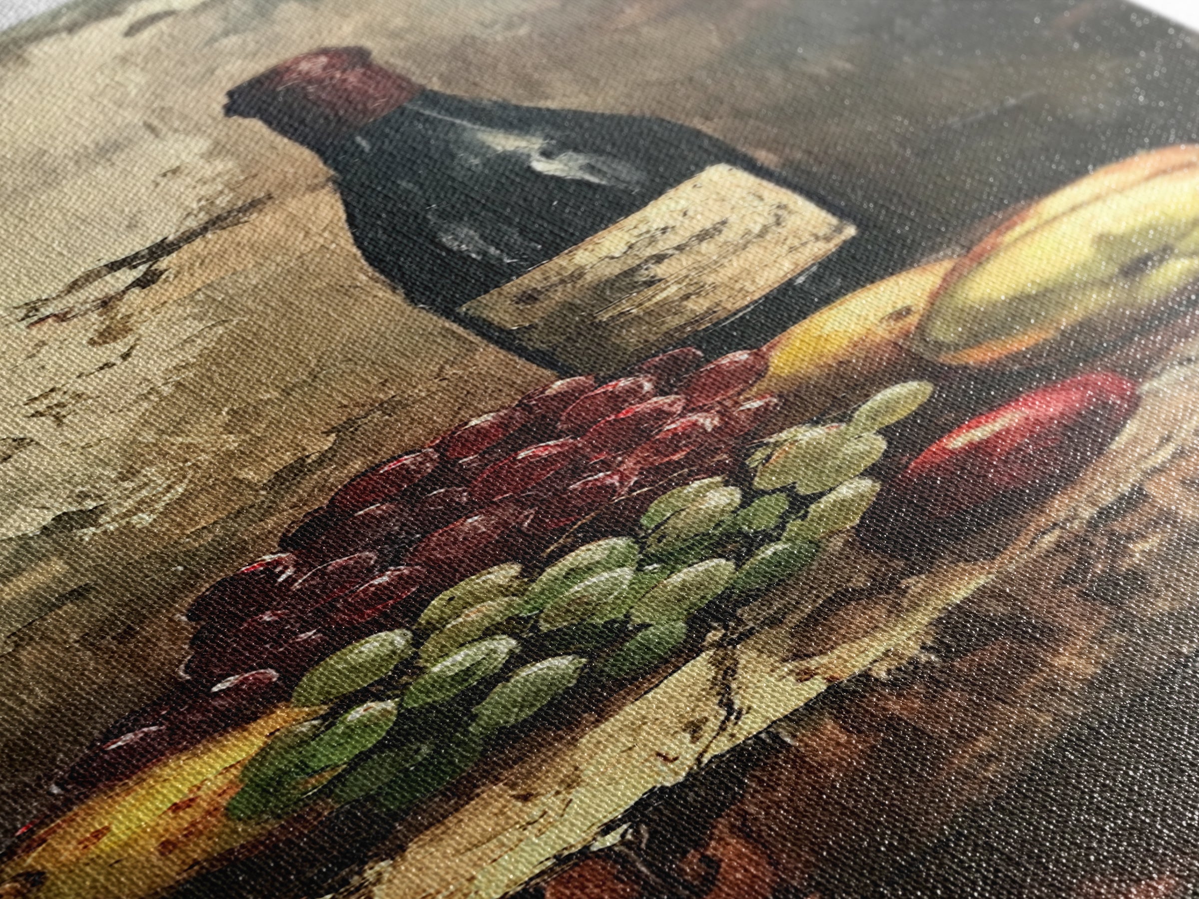 Retro Wine Cellar Wall Art, Long Narrow Wall Art, Tall Skinny Art, Wine Oil Painting Still Life, Tall Narrow Wall Art, Tall Skinny Home Decor