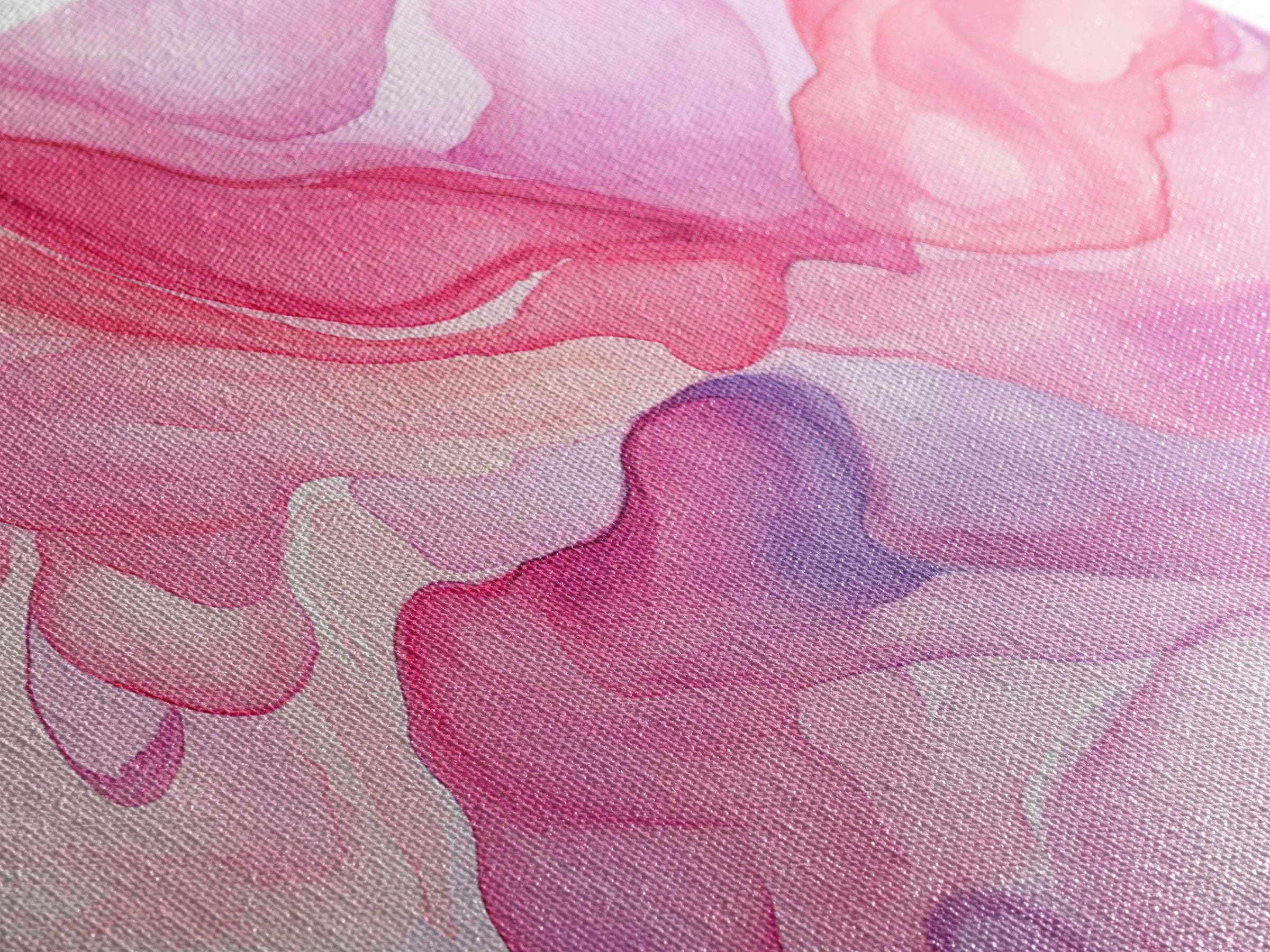 Pink Abstract Flowing Design Canvas Print, Whimsical Minimalist Light Pink Wall Art, Dorm Room Bedroom Art Unique Gift Idea