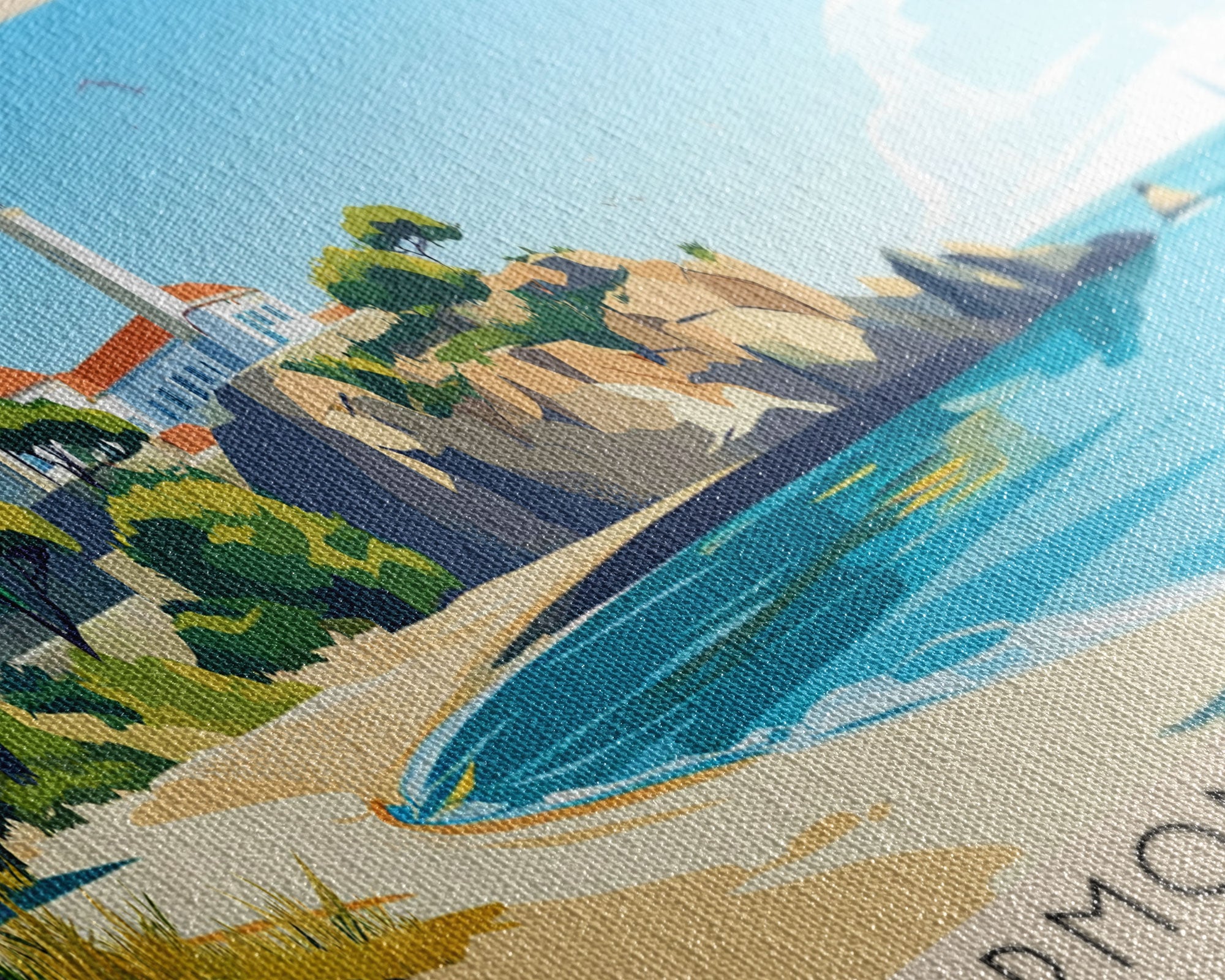 Armona Island, Portugal Panoramic Print, Vacation Gift, Portugal Wall Art, Beach Painting, Beach Decor, Beach Or Lakehouse Art