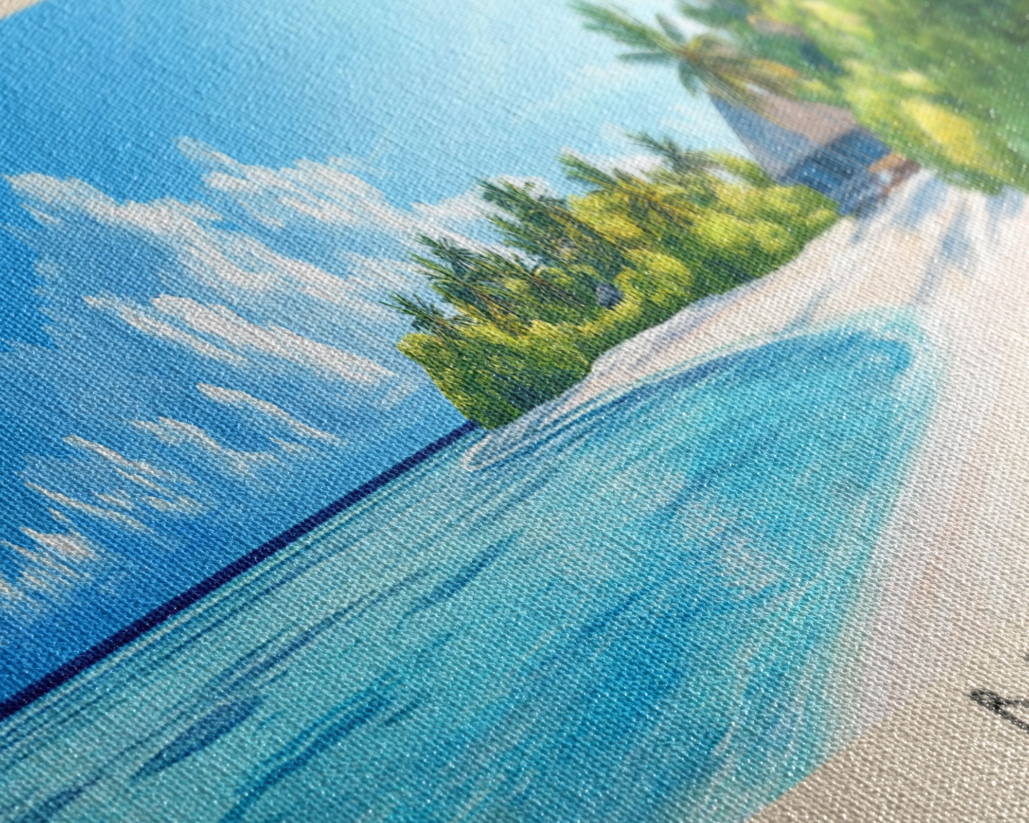 Baros, Maldives Panoramic Print, Vacation Gift, Maldives Wall Art, Beach Painting, Beach Decor, Large Wall Art, Wood Frame Art