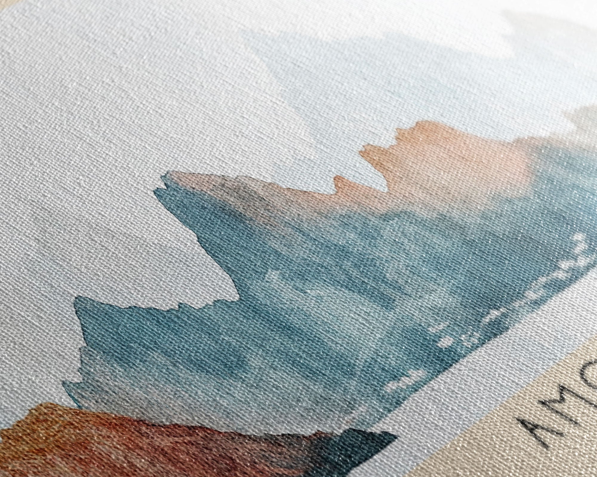 Amorgos, Greece Watercolor Print, Vacation Gift, Greece Wall Art, Beach Painting, Beach Decor, Large Wall Art, Wood Frame Art