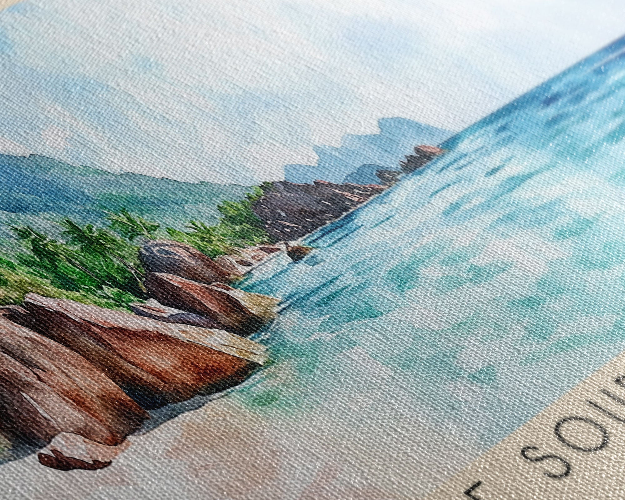 Anse Source d’Argent, La Digue, Seychelles Watercolor Print, Vacation Gift, La Digue, Seychelles Wall Art, Vacation Wall Art, Vacatation Memories, Beach Decor, Beach Or Lakehouse Art