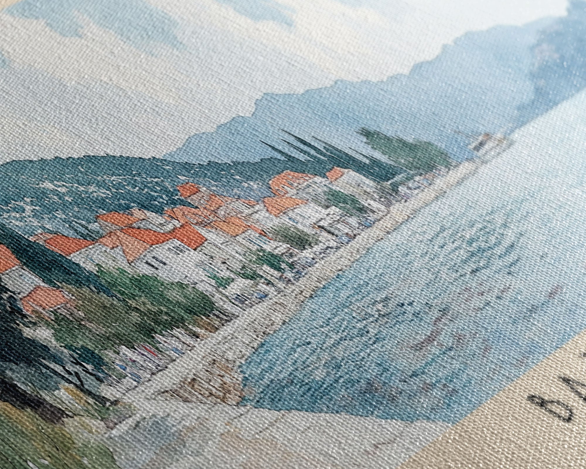Bačvice, Croatia Watercolor Beach Print, Vacation Gift, Croatia Wall Art, Beach Painting, Beach Decor, Beach Painting