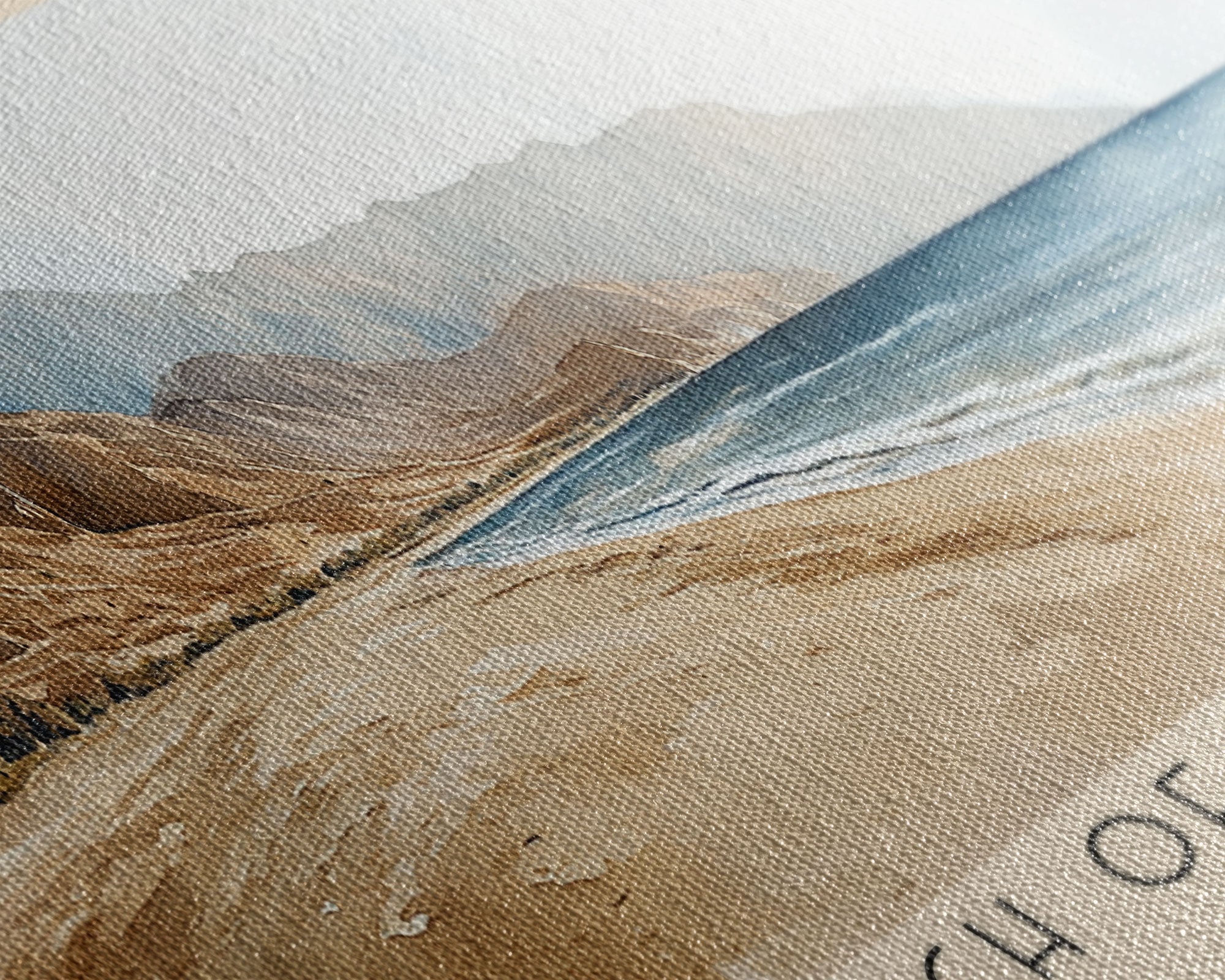 Beach of Oued Laou, Morocco Watercolor Print, Vacation Gift, Morocco Wall Art, Beach Painting, Beach Decor, Large Wall Art, Wood Frame Art