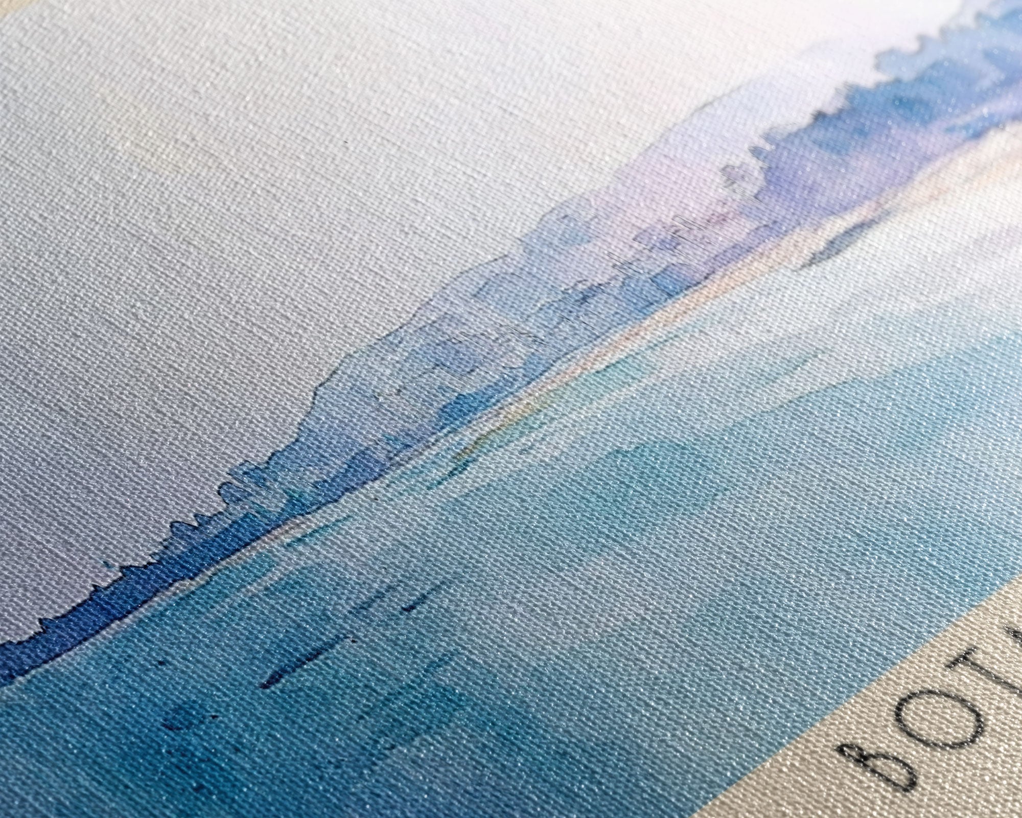Botany Bay, United Kingdom Watercolor Print, Vacation Gift, United Kingdom Wall Art, Beach Painting, Beach Decor, Large Wall Art, Wood Frame Art