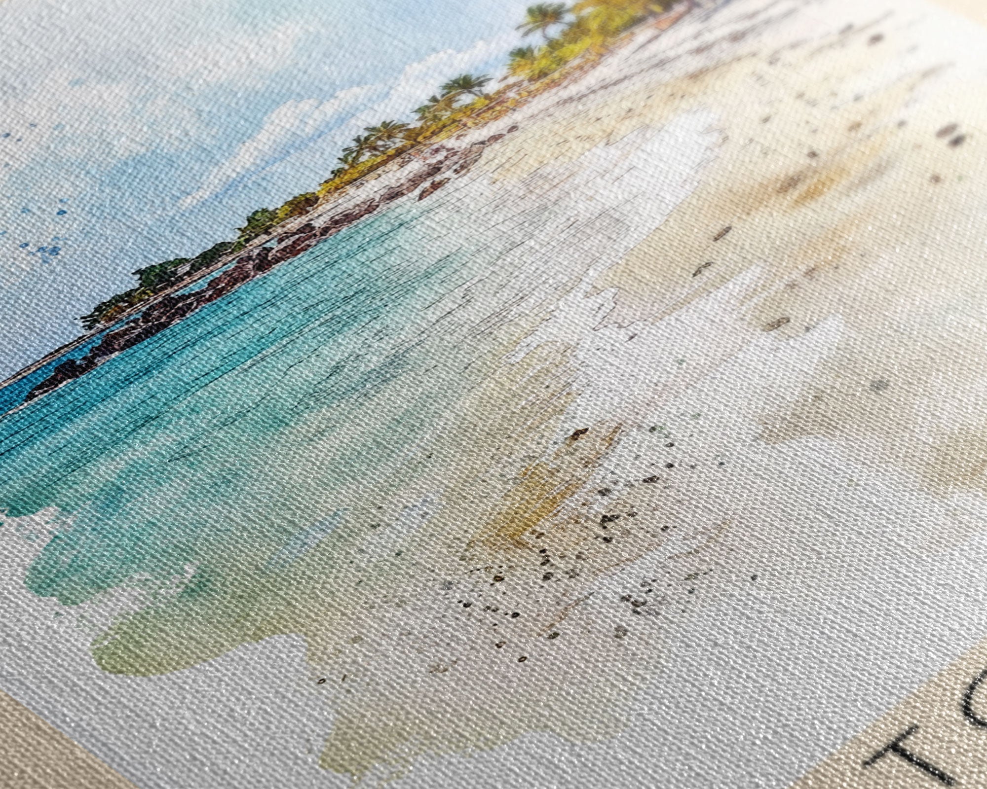 Boston Beach, Jamaica Watercolor Beach Print, Vacation Gift, Jamaica Wall Art, Beach Painting, Beach Decor, Beach Painting