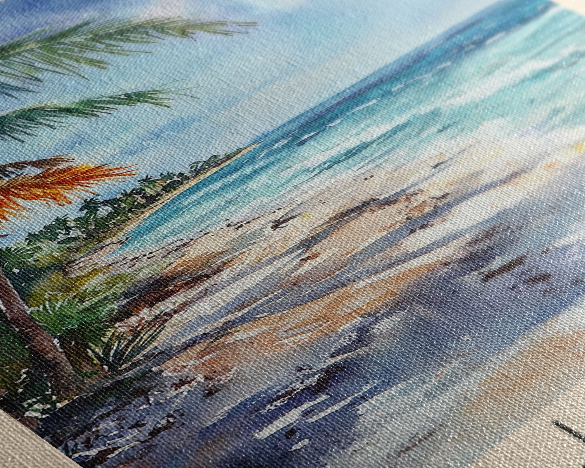 Cayo Levantado, Dominican Republic Watercolor Print, Vacation Gift, Dominican Republic Wall Art, Beach Painting, Beach Decor, Large Wall Art, Wood Frame Art