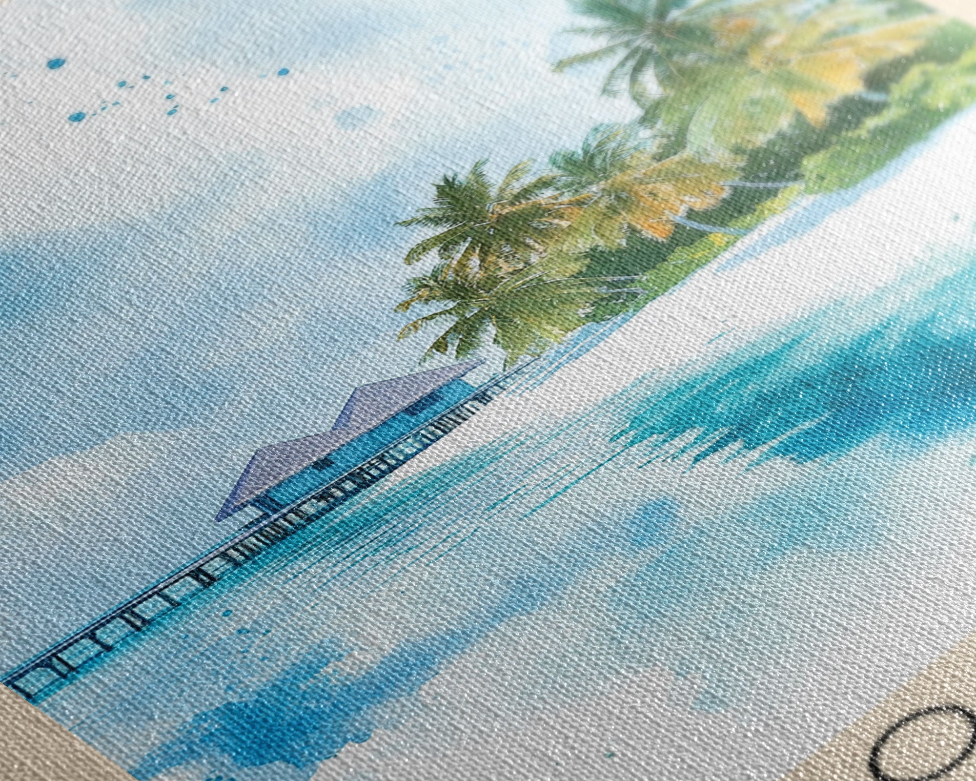 Cocoa Island, Maldives Watercolor Print, Vacation Gift, Maldives Wall Art, Vacation Wall Art, Vacatation Memories, Beach Decor, Beach Or Lakehouse Art