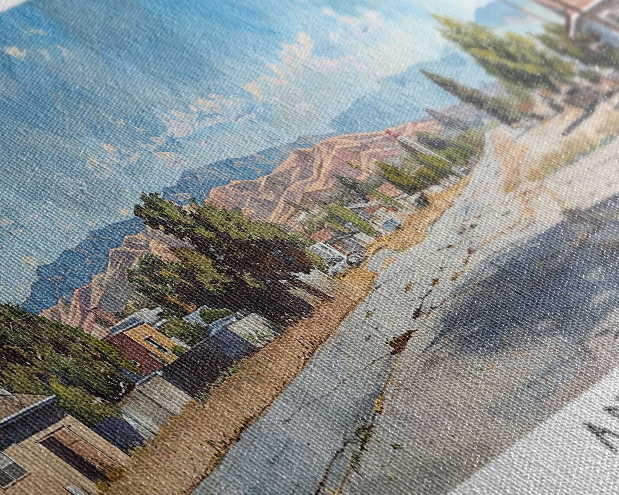Antioch California Panoramic Painting, Watercolor Framed Canvas Print, Scenic City Art, Travel Poster, Home Decor, Wall Art, Office Wall Art