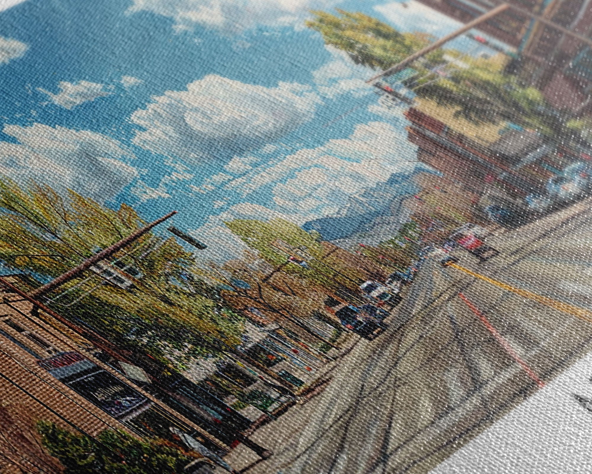 Arvada Colorado Panoramic Painting, Watercolor Framed Canvas Print, Scenic Cityscape, Travel Poster, Wall Decor, Living Room Art, Office Wall Art