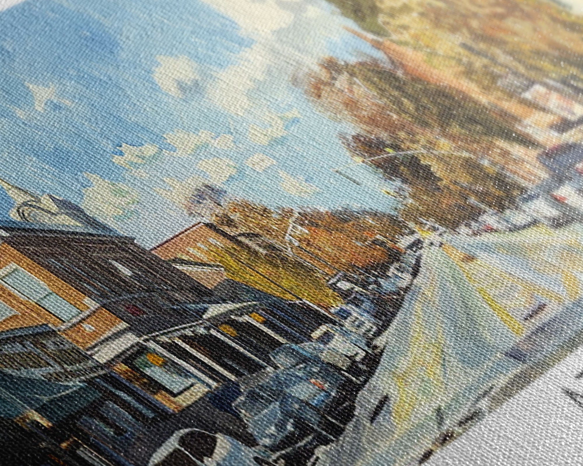 Athens Georgia Panoramic Painting, Watercolor Framed Canvas Print, Scenic City Art, Travel Poster, Home Decor, Wall Hanging, Gift Idea