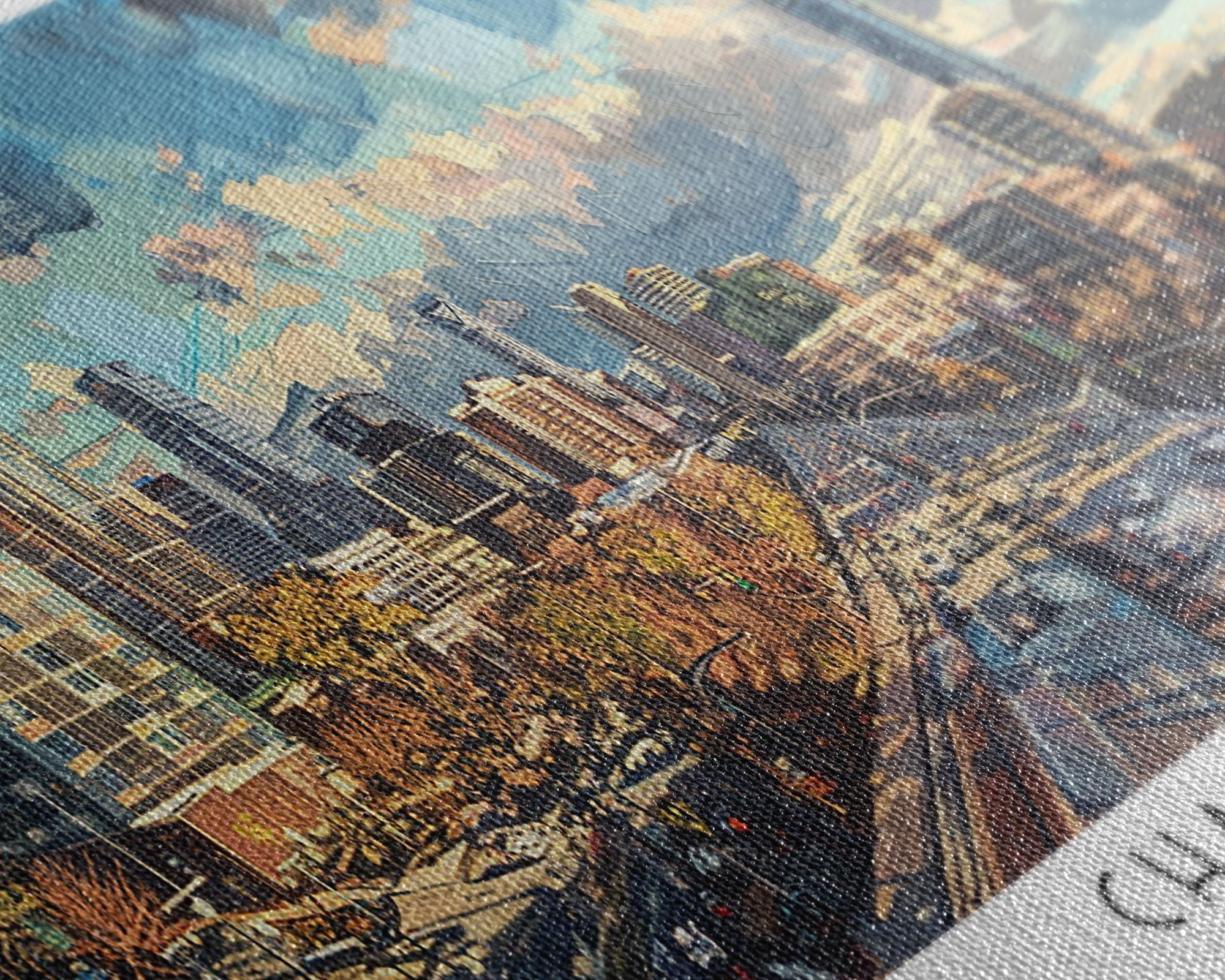 Charlotte North Carolina Panoramic Watercolor Painting Framed Canvas Print, Travel Poster Art, Urban Landscape, Home Decor, Bedroom Wall Art, Office Decoration, Unique Travel Gift
