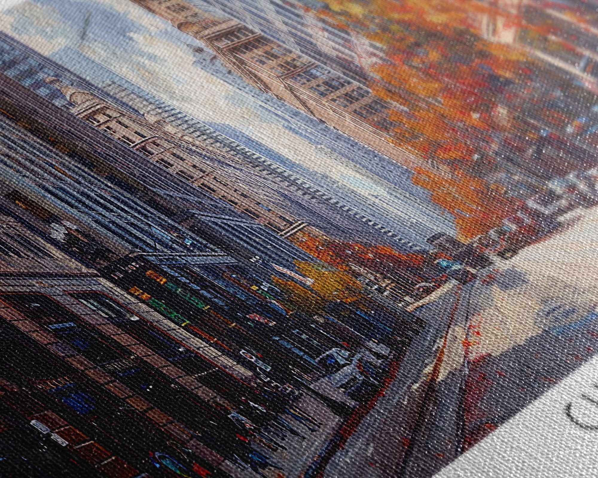 Chicago Illinois Panoramic Watercolor Painting Framed Canvas Print, Travel Poster Art, Urban Cityscape, Home Decor, Living Room Wall Art, Office Decoration, Gift for Chicago Lovers