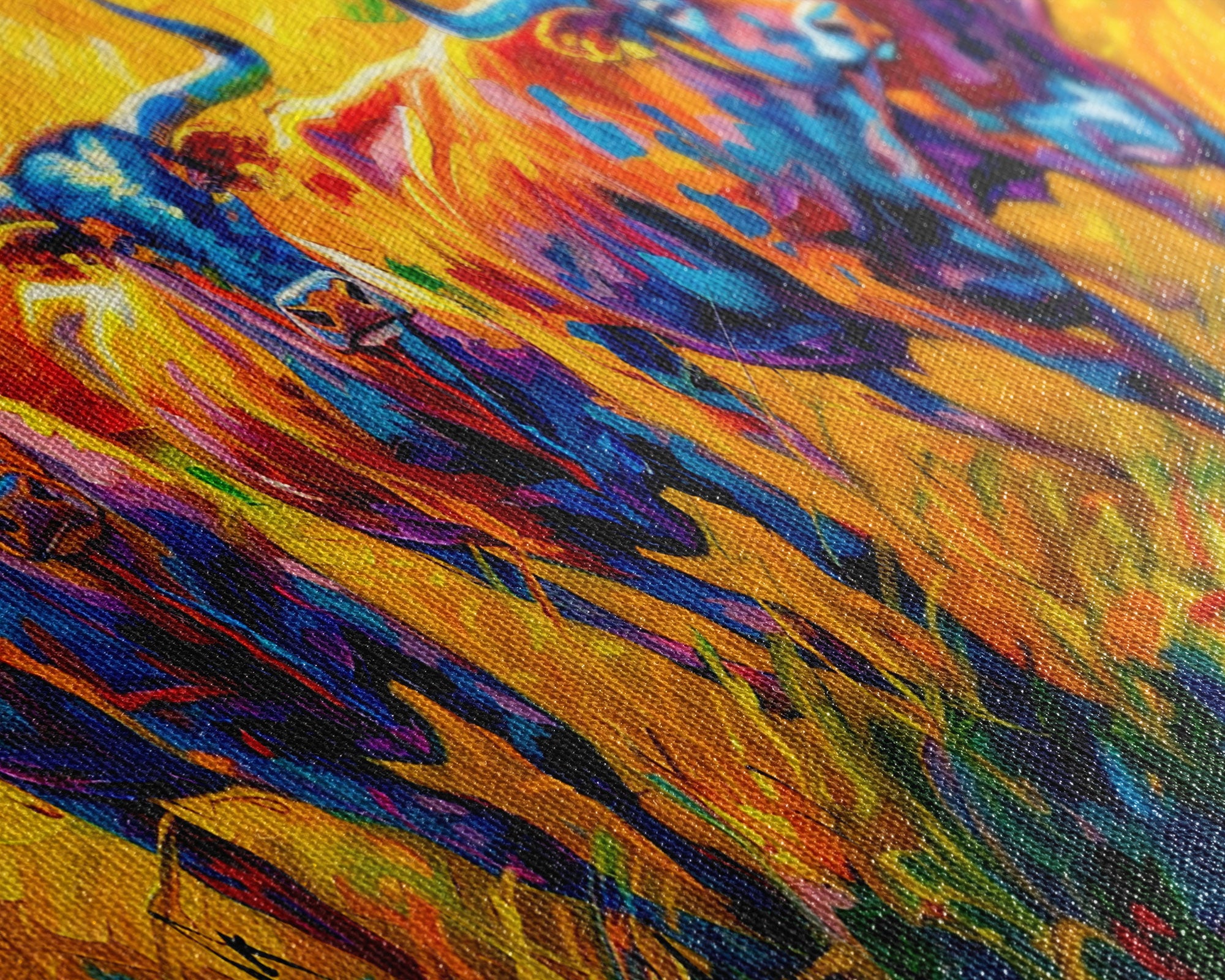 Expressive Cows in Abstract Colors, Perfect for Living Room Art, Framed Canvas Print, Bedroom Decor, Home Decoration, Modern Farmhouse Decor