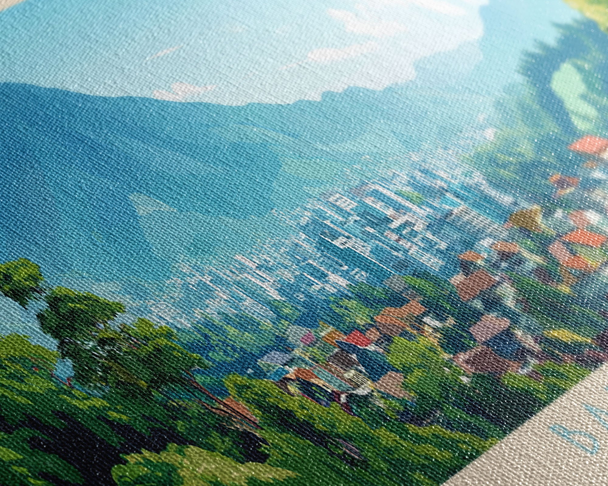 Panoramic Travel Poster Bandung, Indonesia Canvas Print, Bandung, Indonesia Painting, Indonesia Art, Bandung Travel Art, Guest Room Painting