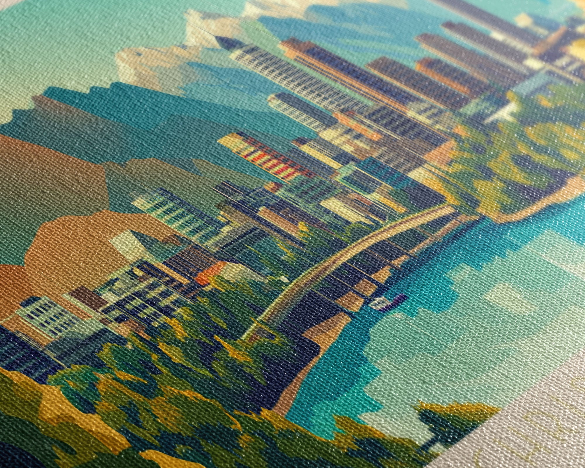 Panoramic Travel Poster Christchurch, New Zealand Canvas Print, Christchurch, New Zealand Painting, New Zealand Art, Christchurch Travel Art, Guest Room Painting