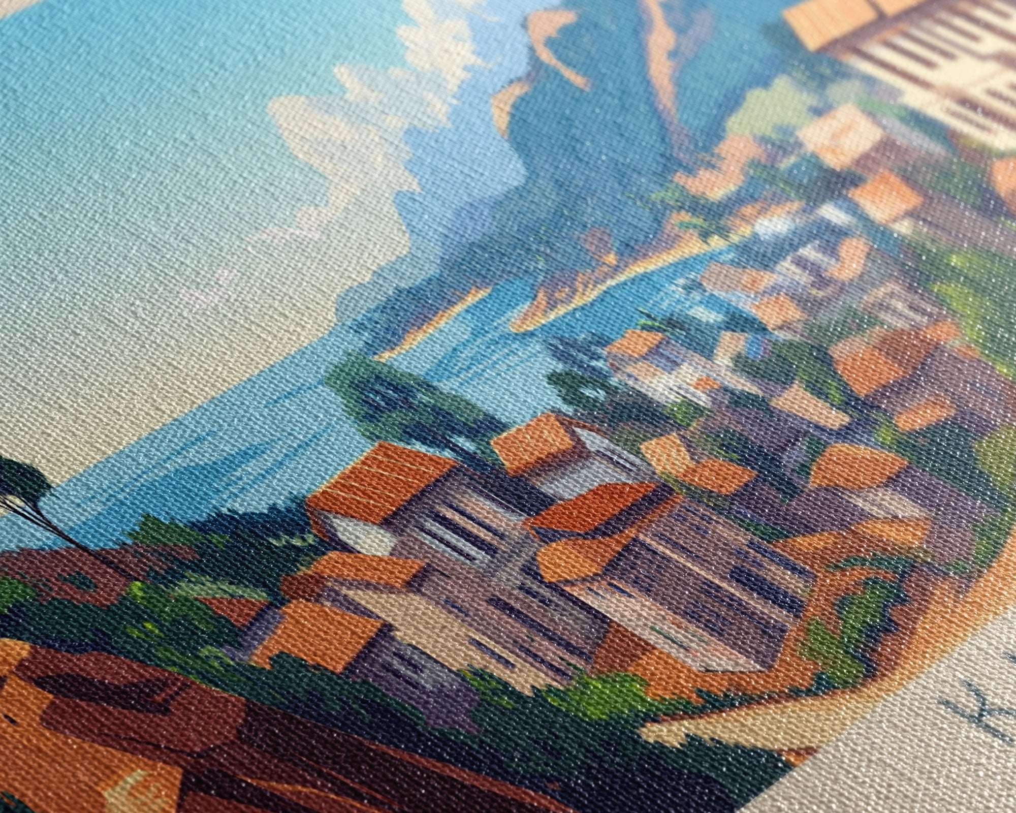 Kankan, Guinea Panoramic Travel Poster Canvas Print, Kankan, Guinea Painting, Guinea Art, Kankan Panoramic Travel Art, Travel Painting