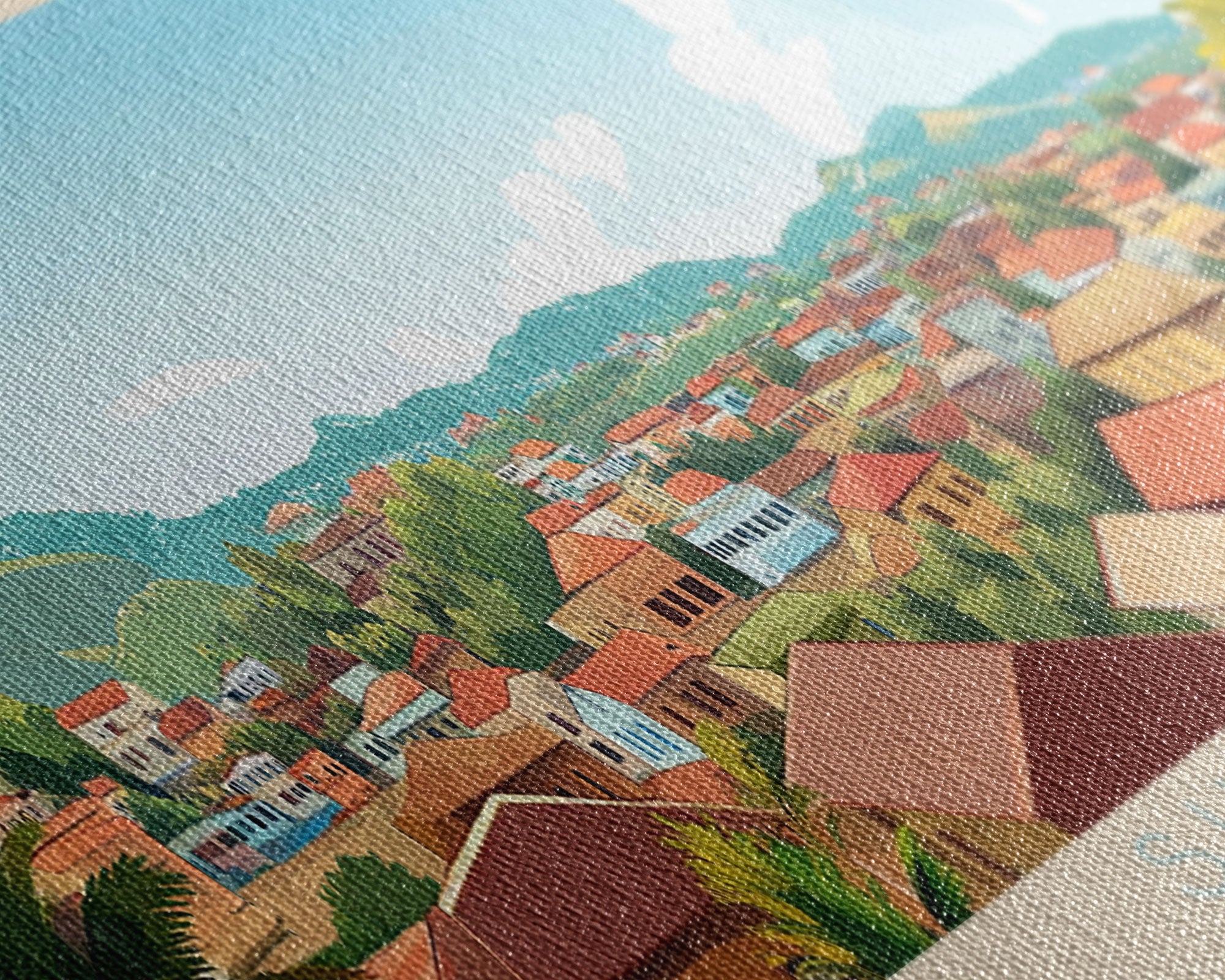 Sunyani, Ghana Panoramic Travel Poster Canvas Print, Sunyani, Ghana Painting, Ghana Art, Sunyani Panoramic Travel Art, Travel Painting
