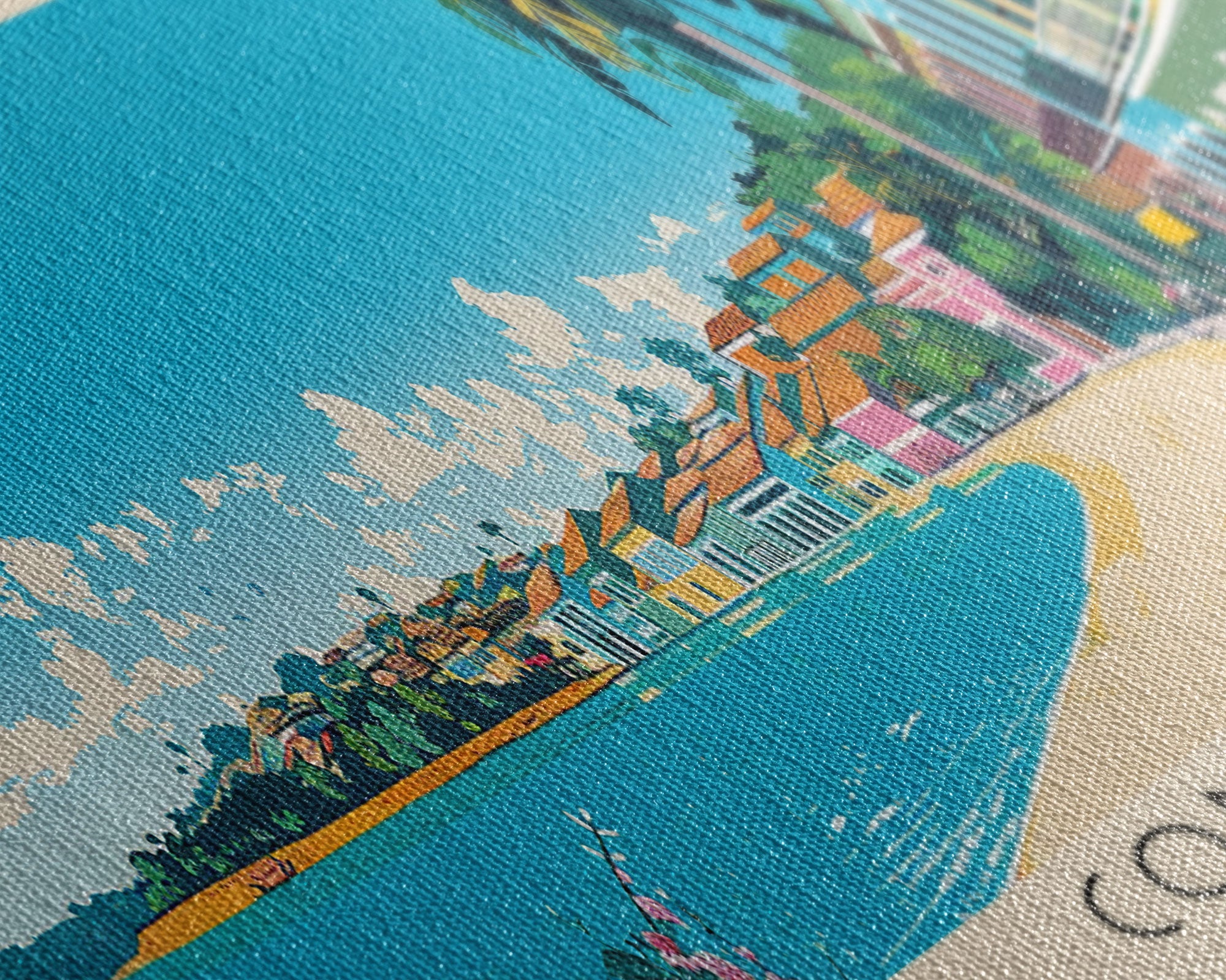 Contagem, Brazil Panoramic Canvas Print, Contagem, Brazil Painting, Brazil Art, Contagem Travel Poster, Travel Art, Guest Room Painting