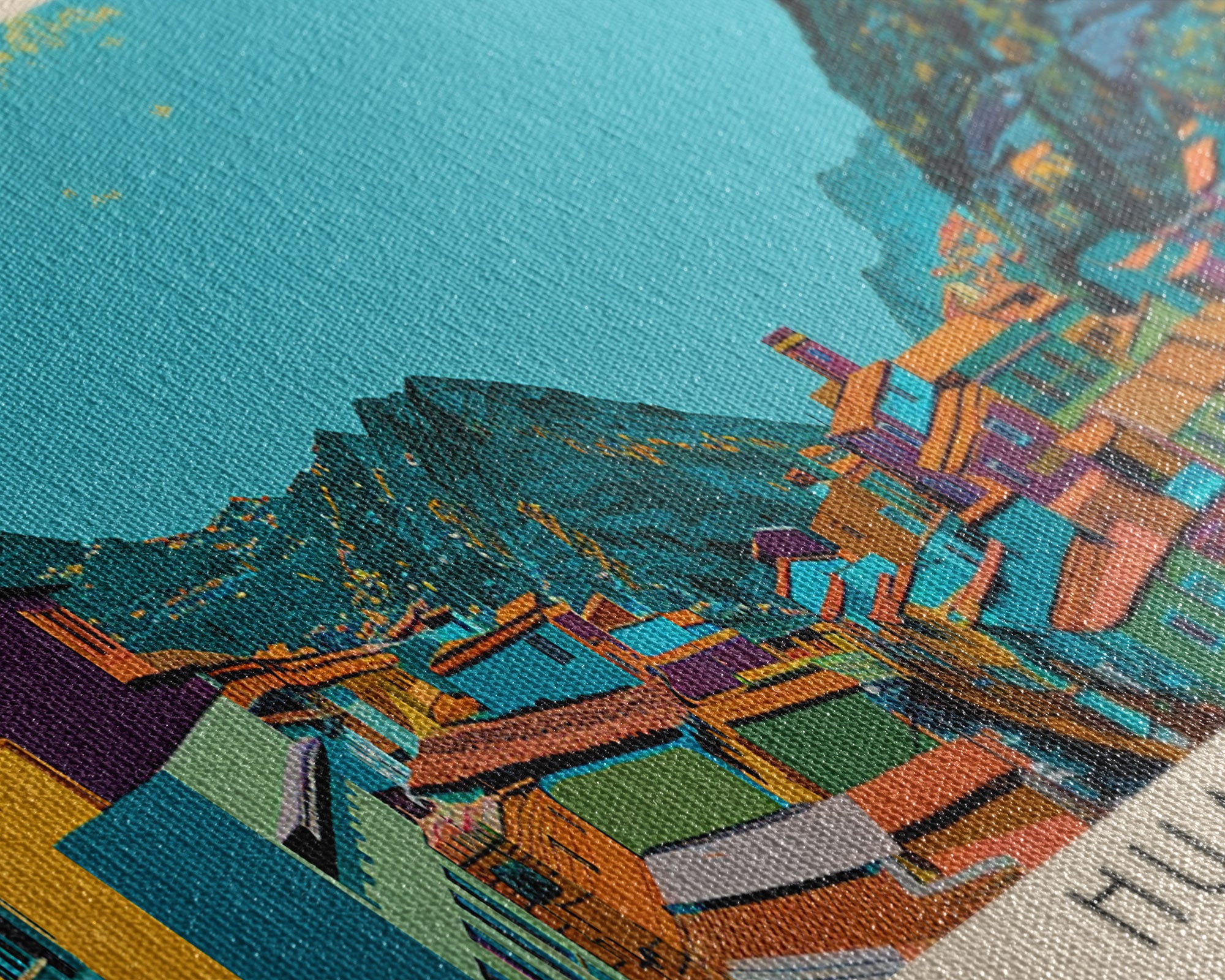 Huancayo, Peru Panoramic Canvas Print, Huancayo, Peru Painting, Peru Art, Huancayo Travel Poster, Travel Art, Living Room Painting