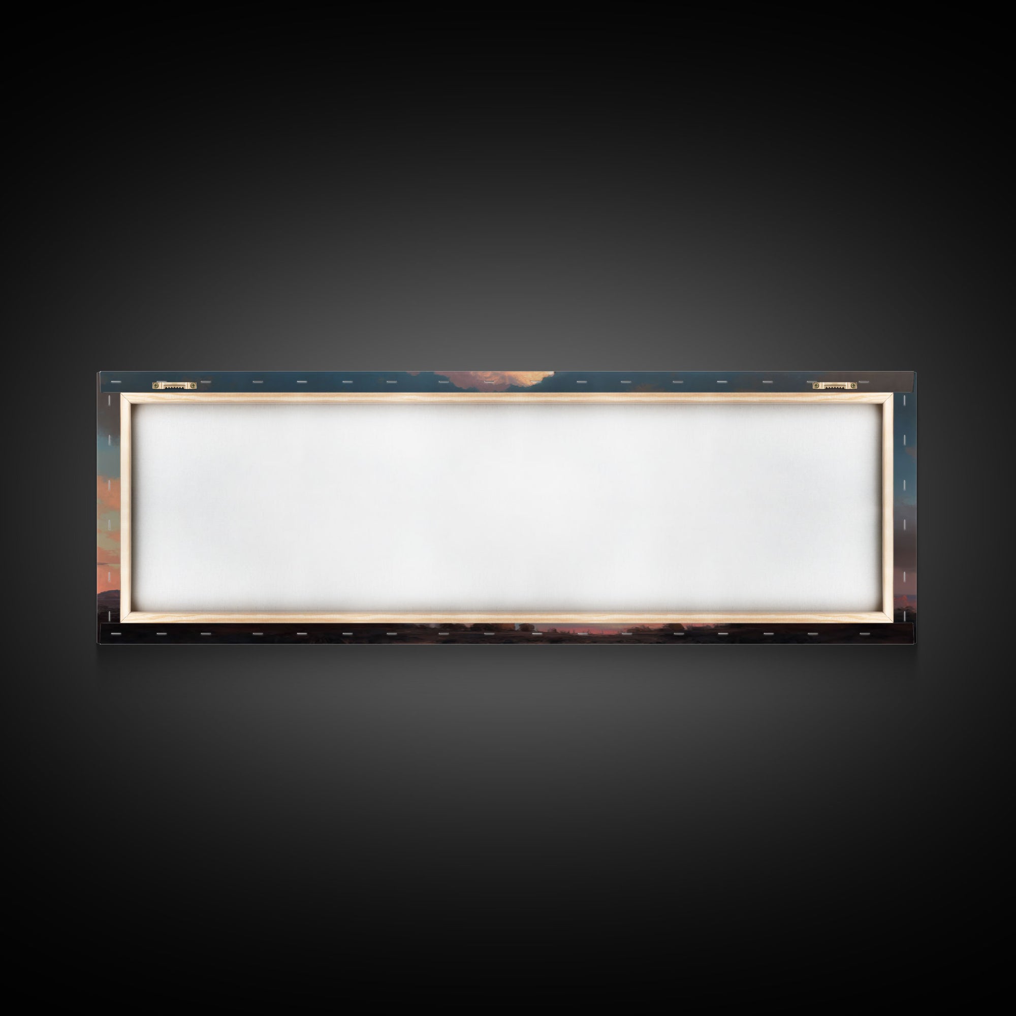 Panoramic Framed Canvas Texas Prairie Sunset Wall Art, Living Room, Bedroom Decor, Sunset Art, Watercolor Painting, Original Artwork