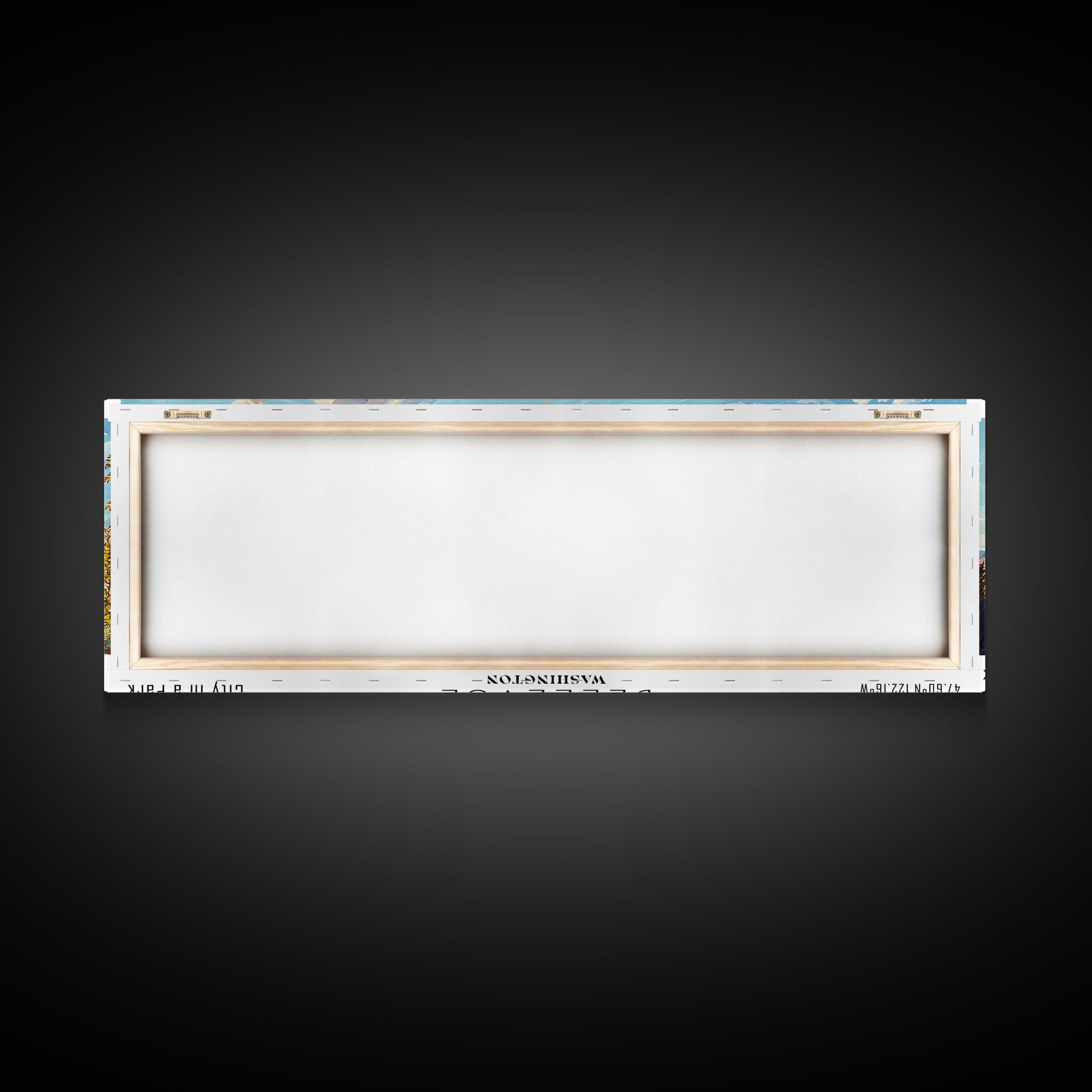 Bellevue Washington Panoramic Painting, Watercolor Framed Canvas Print, Scenic City Art, Travel Poster, Home Decor, Wall Art, Office Wall Art