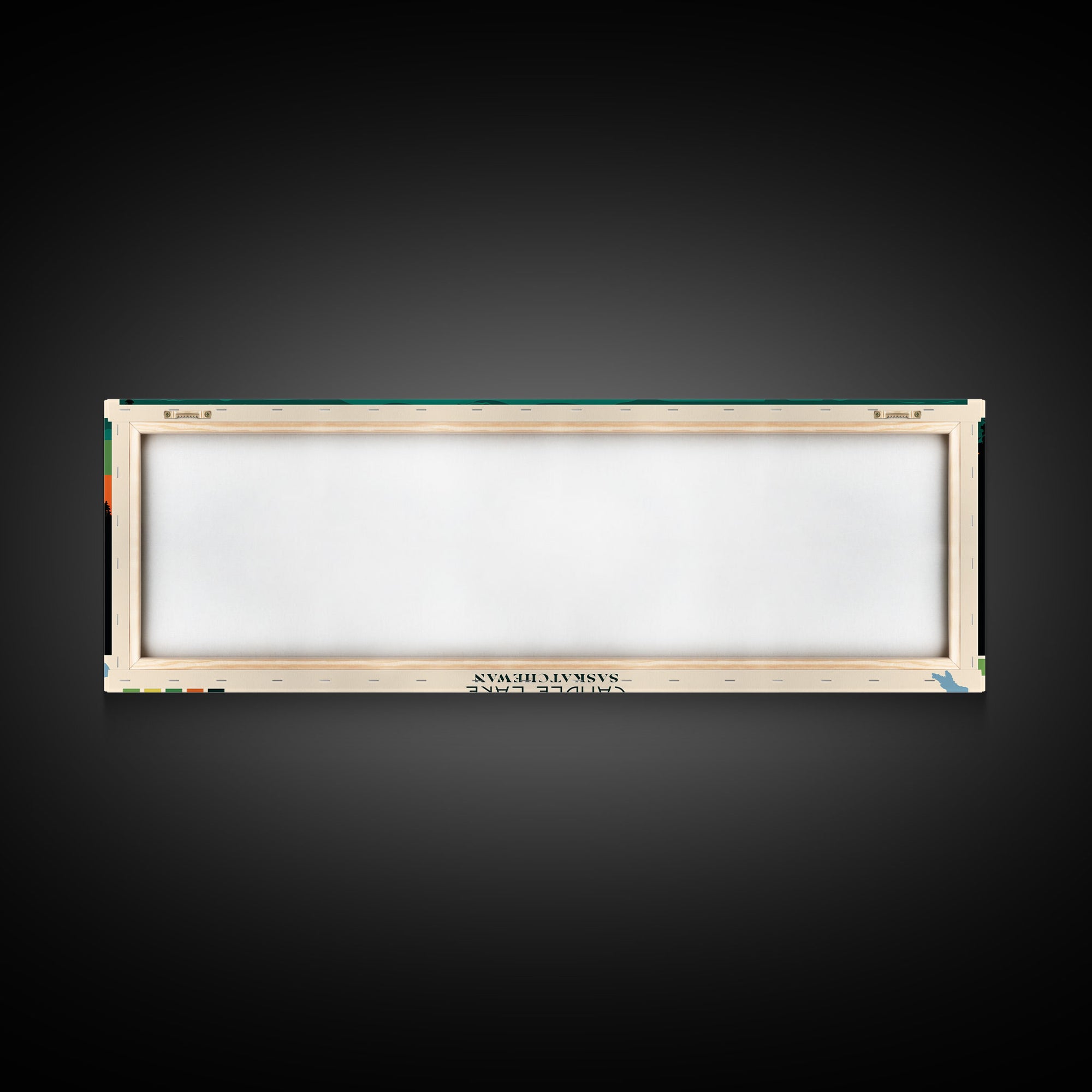 Candle Lake Saskatchewan Framed Canvas Print, Midcentury Modern Panoramic Wall Art, Living Room Decor, Pop Art, Travel Poster Art, Scenic Nature Painting