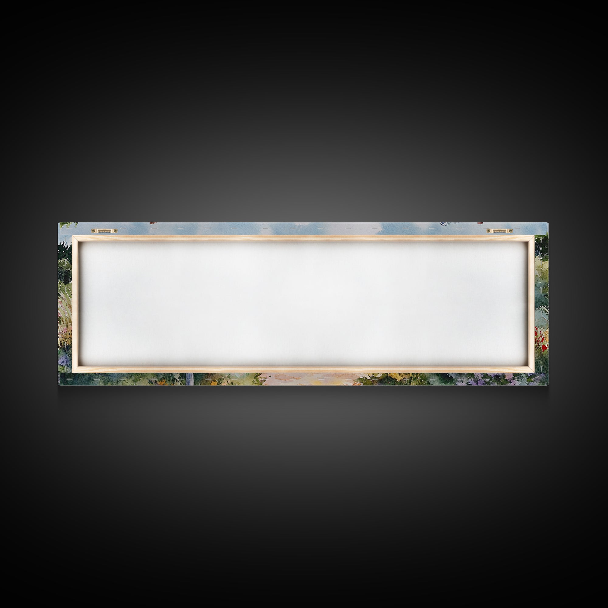 Panoramic Painting Print of Nantucket, Framed Canvas, Nautical Wall Art, Seascape landscape painting, Horizontal Nantucket Wall Art