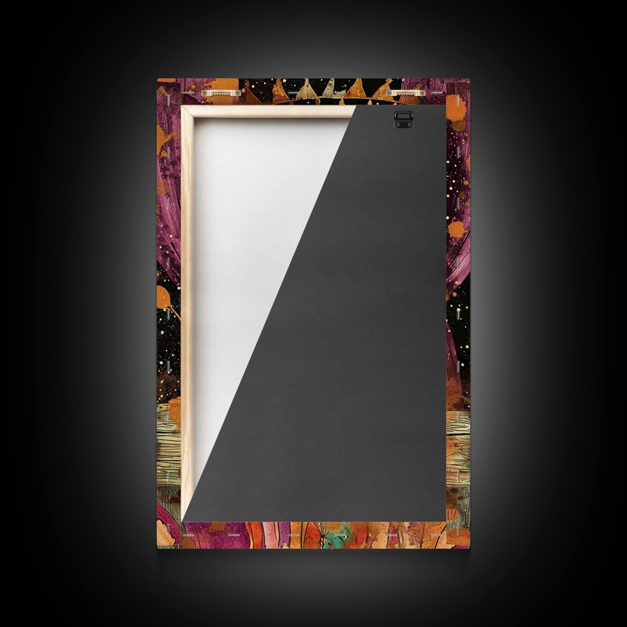 Creepy Skeleton Clown Framed Canvas Print, Cottagecore Halloween Mashup, Spooky Vibes Halloween Decor