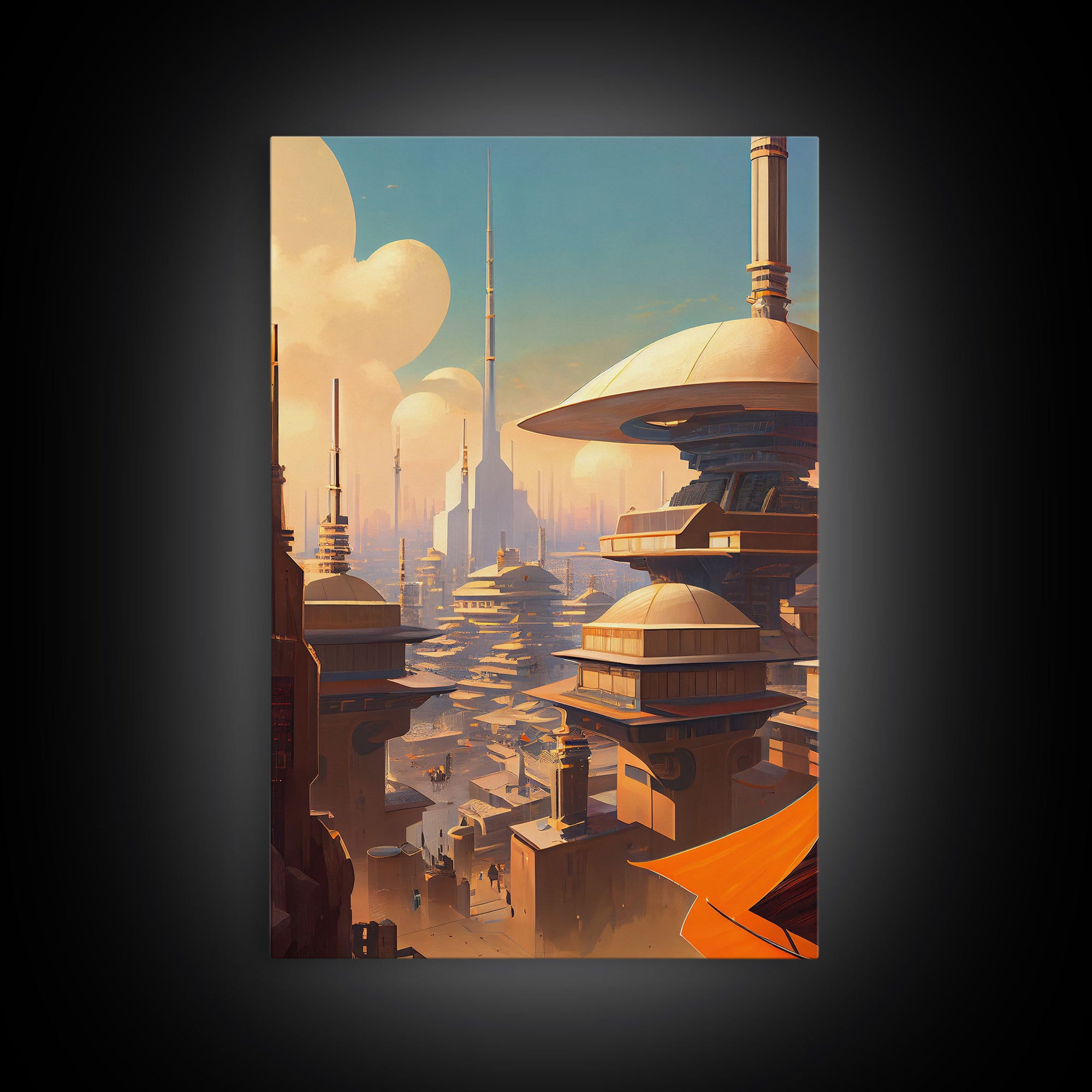 Canvas Print: Futuristic Cityscape - Modern Wall Art Decor, Vivid Colors, Ready to Hang